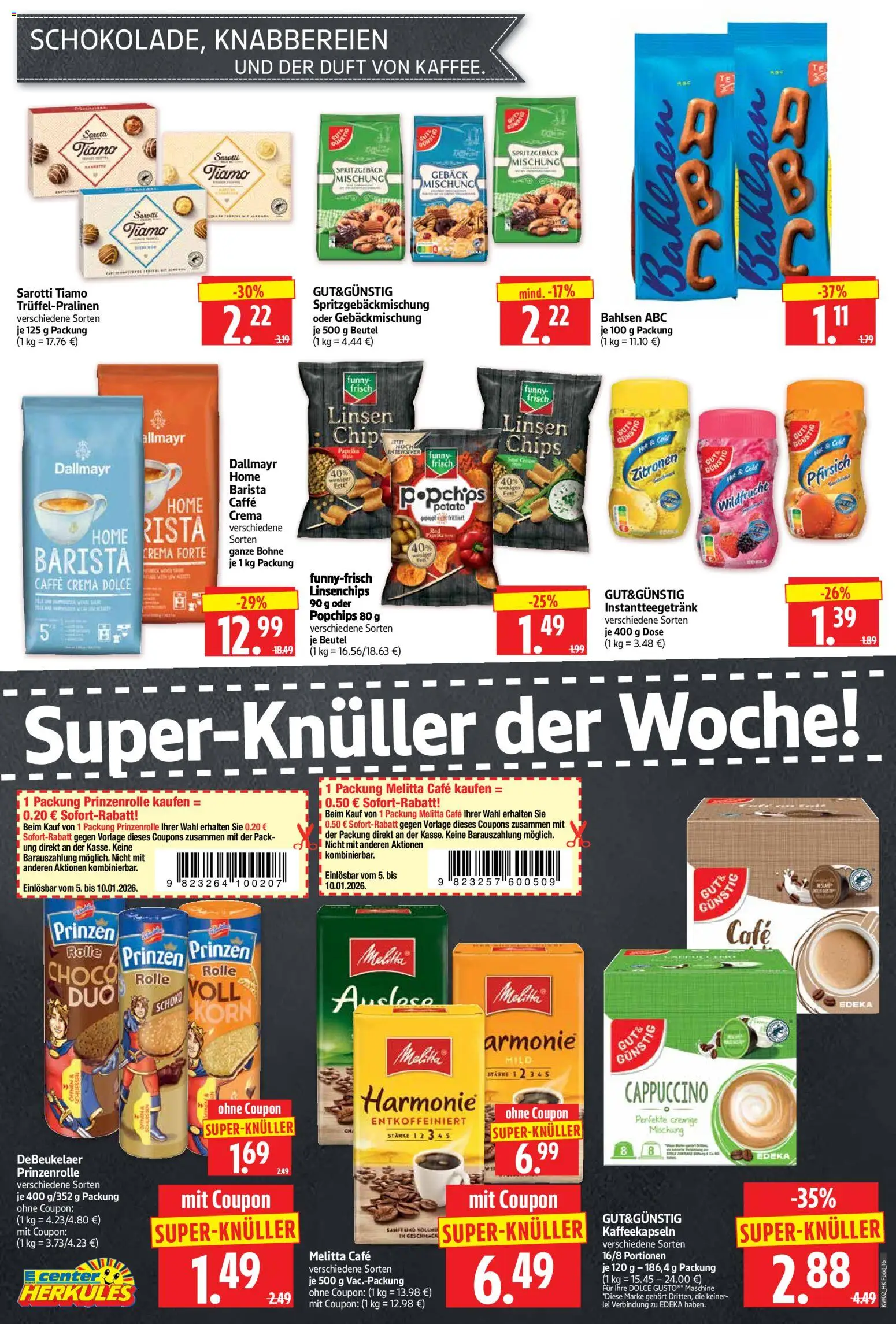 HERKULES Prospekt 	 – gültig ab 05.01.2026 | Seite: 16 | Produkte: Melitta, Kaffee, Chips, Zitronen