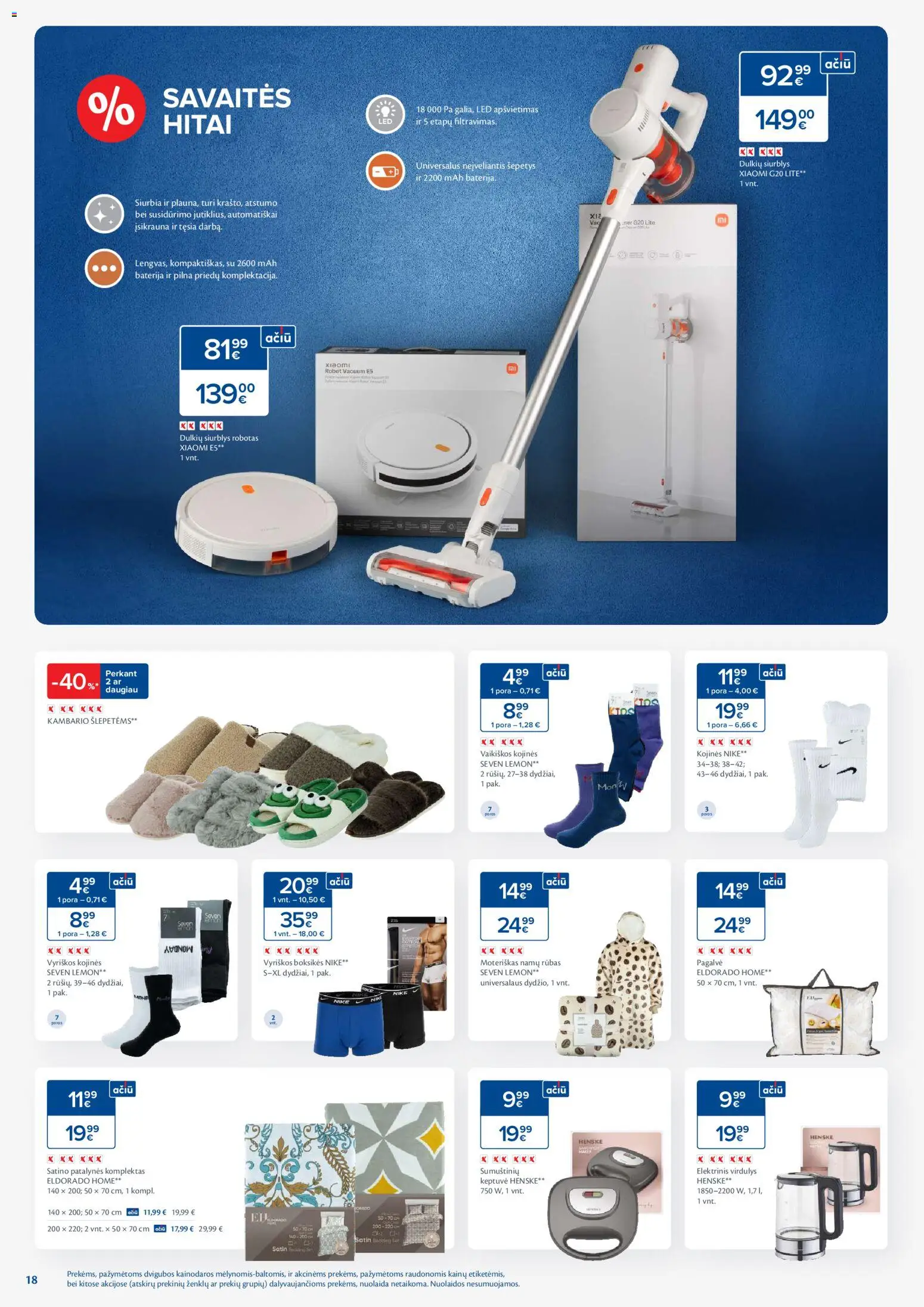 MAXIMA akcijos nuo 29.12.2025 | Puslapis: 18 | Prekių: Robotas, Keptuvė, Virdulys, Patalynės komplektas