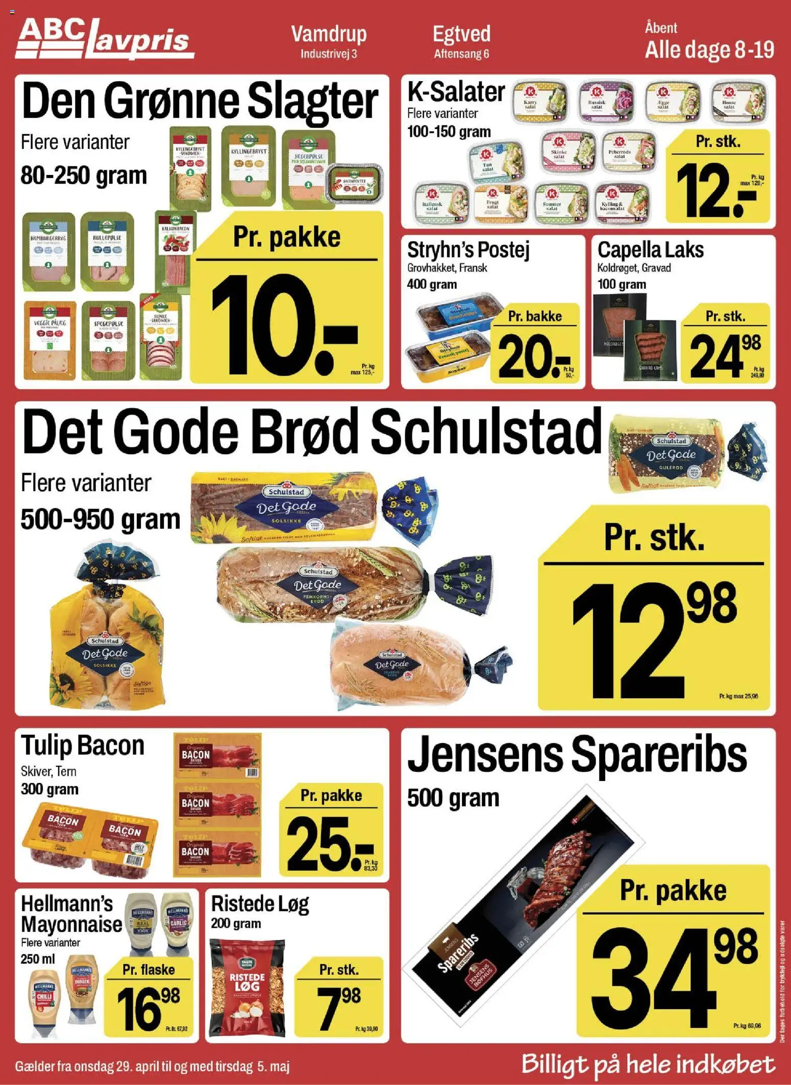 Abc Lavpris tilbudsavis – gyldig fra 29.04.2026 | Side: 8 | Produkter: Ristede Løg, Salat, Pålæg, Rullepølse