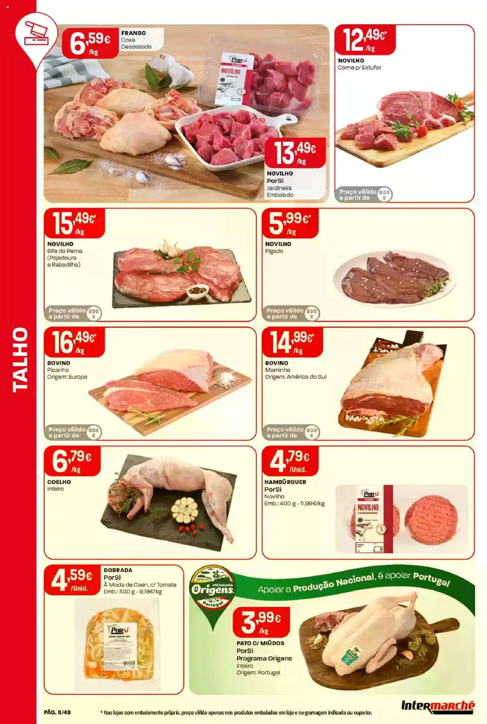 Intermarché folheto │ válido de 19.02.2026 | Página: 8 | Produtos: Frango, Hambúrguer, Carne, Coelho