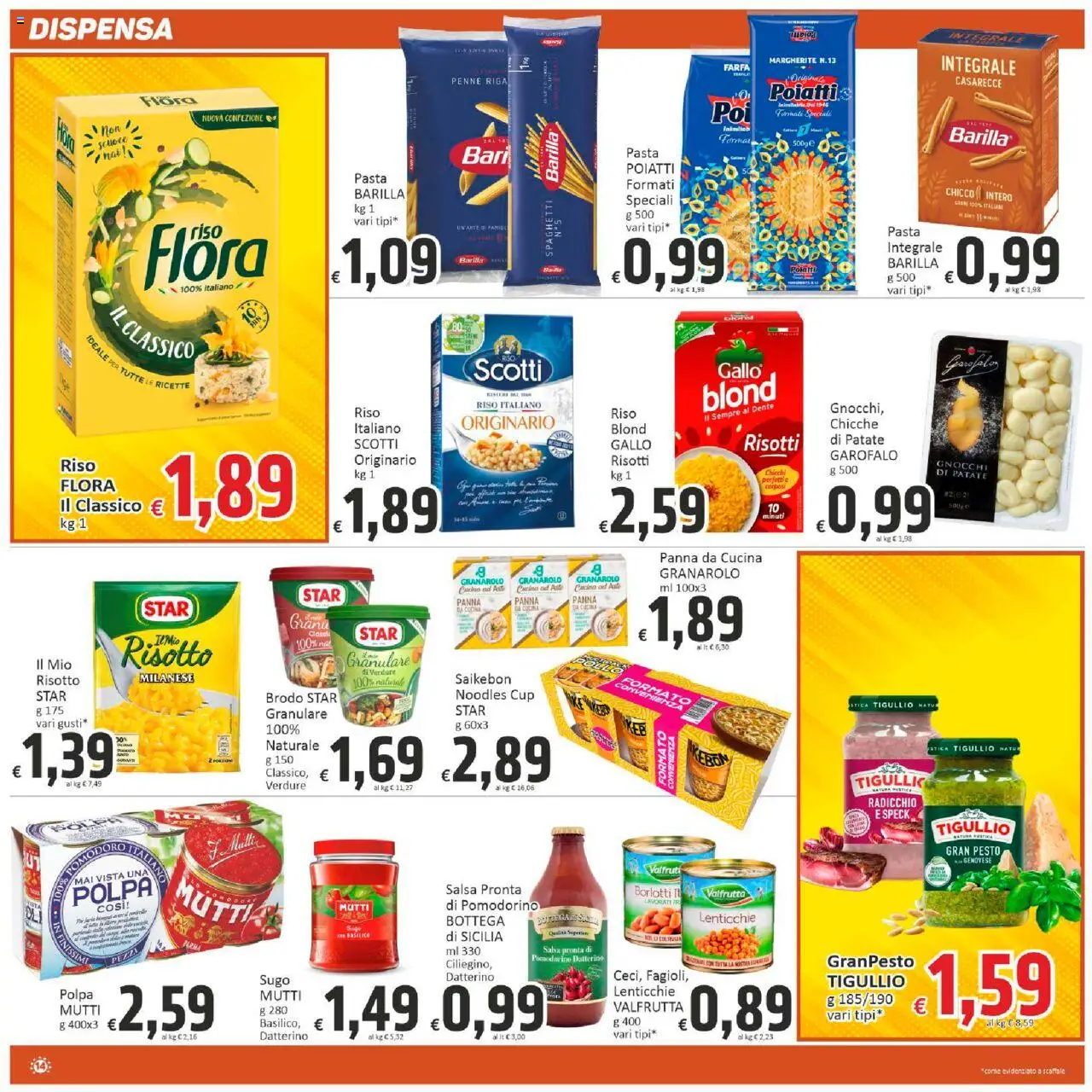 Volantino Paghi Poco del 20.10.2025 | Pagina: 14 | Prodotti: Salsa, Pasta, Scaffale, Mutti