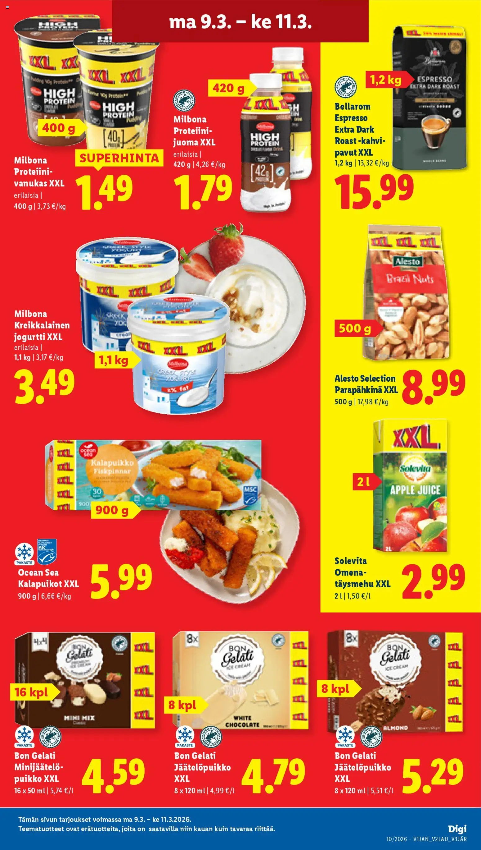 Lidl tarjoukset – voimassa 05.03.2026 alkaen | Sivu: 25 | Tuotteet: Kalapuikot, Pavut, Jogurtti, Kreikkalainen jogurtti