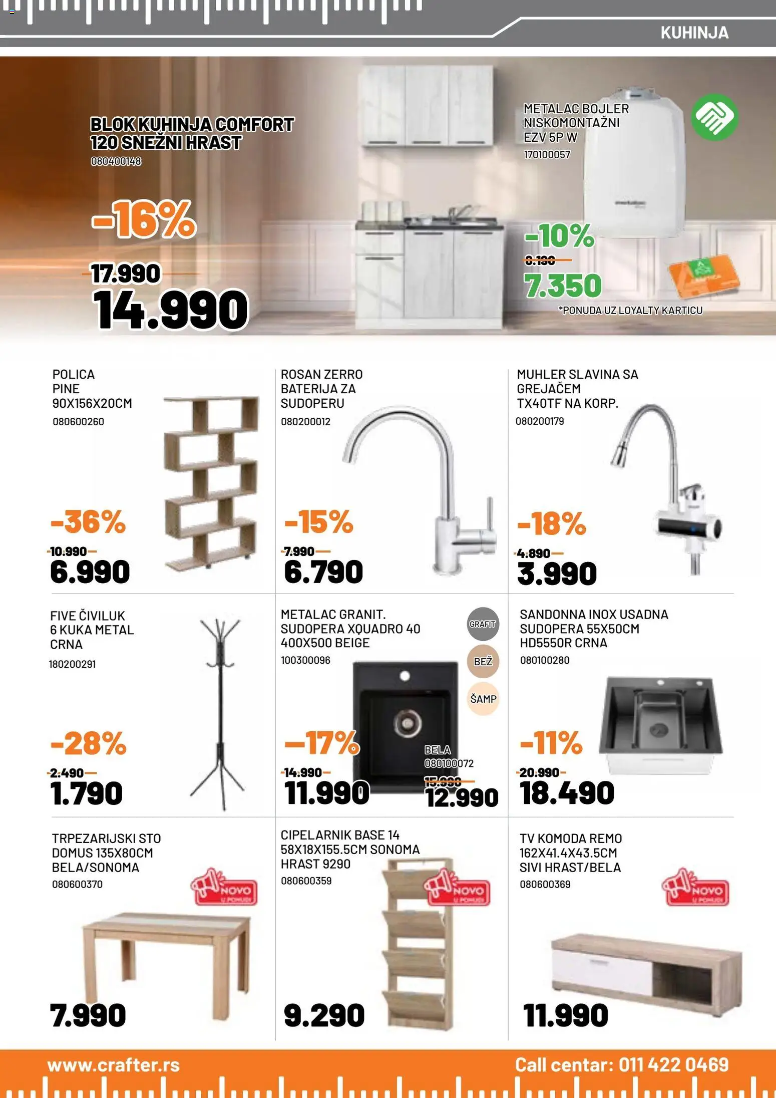 Crafter katalog - važi od 05.01.2026 | Strana: 7 | Proizvode: Tv komoda, Sto, Baterija, Civiluk