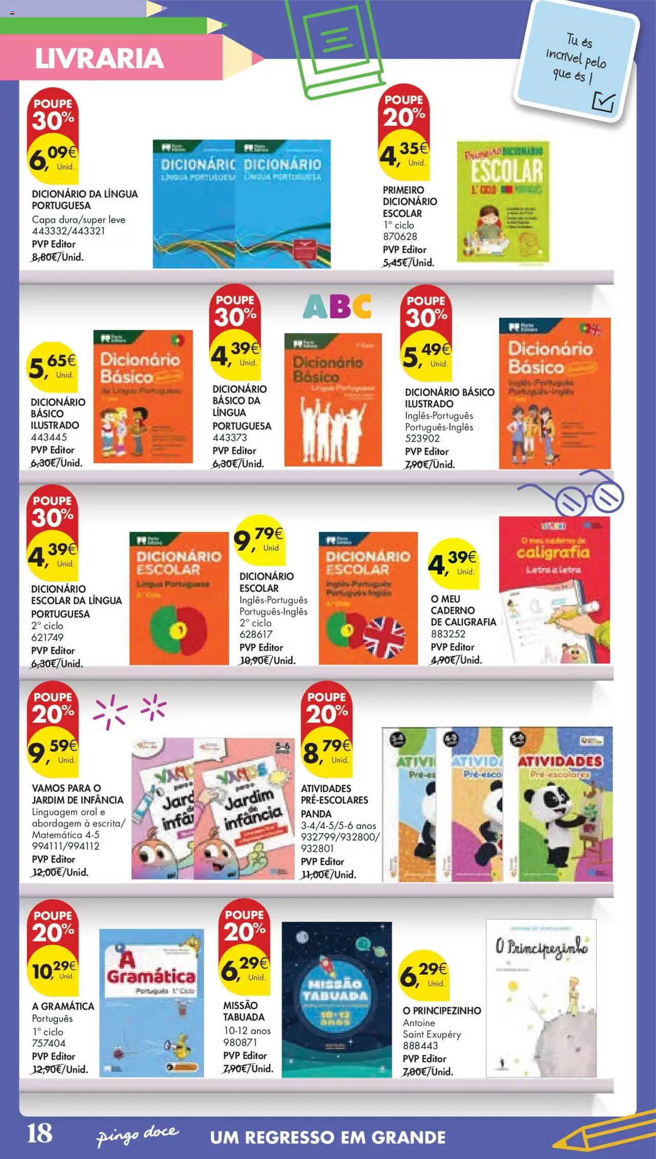 Pingo Doce Regresso às Aulas Hipers │ válido de 05.08.2025 | Página: 18 | Produtos: Caderno, Notebook