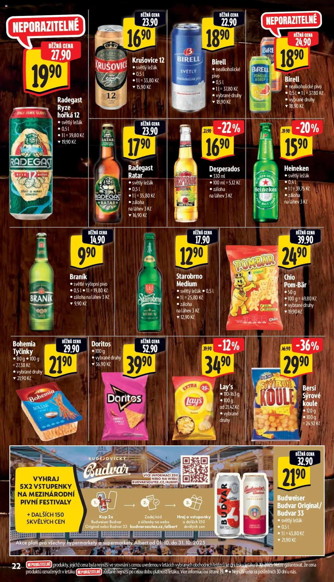 Albert leták - Supermarket od 15.10.2025 | Strana: 31 | Produkty: Heineken, Pivo, Doritos, Láhev