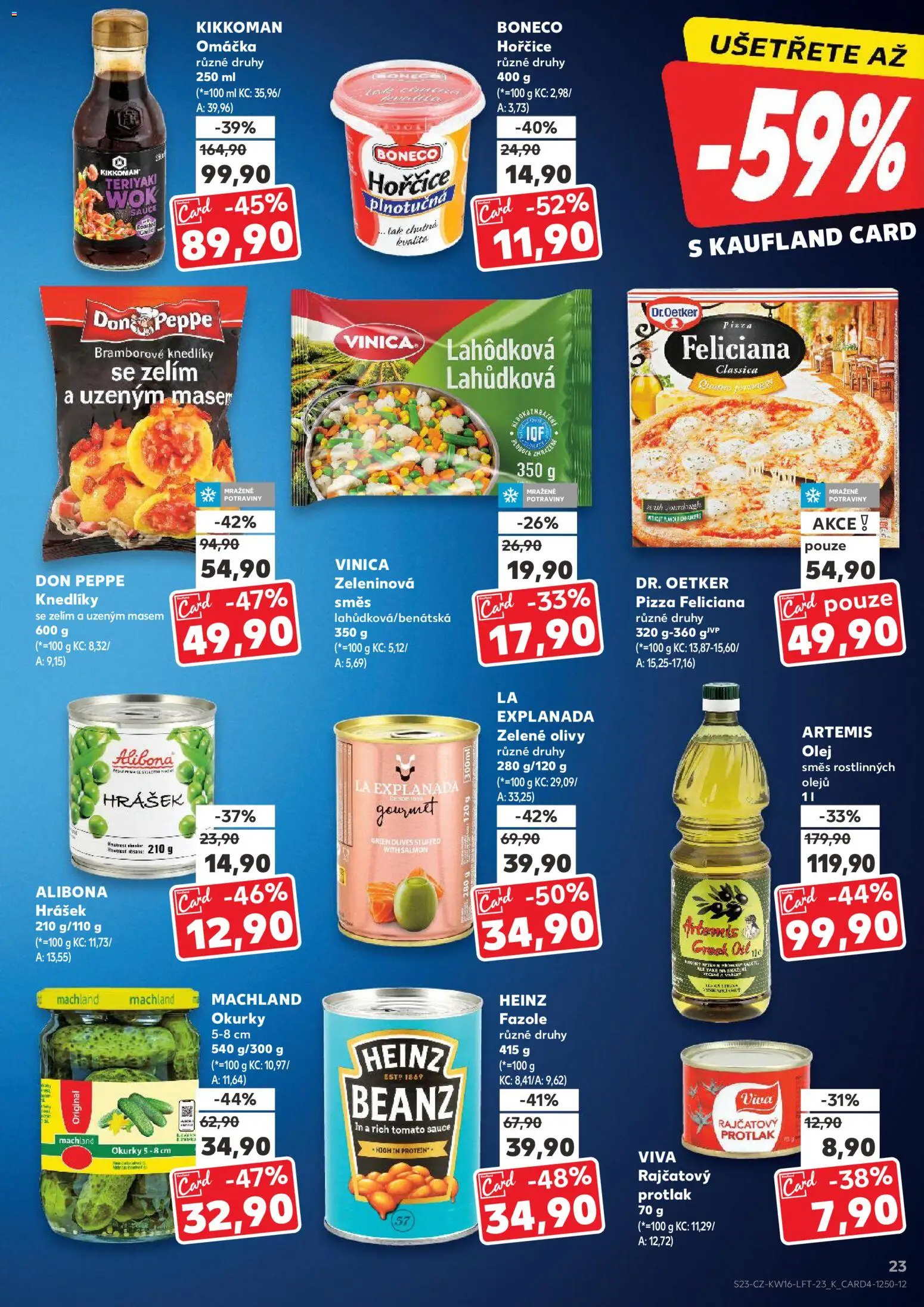 Kaufland leták - Plzeň Bory od 15.04.2026 | Strana: 23 | Produkty: Rajčatový protlak, Heinz fazole, Hrášek, Potraviny