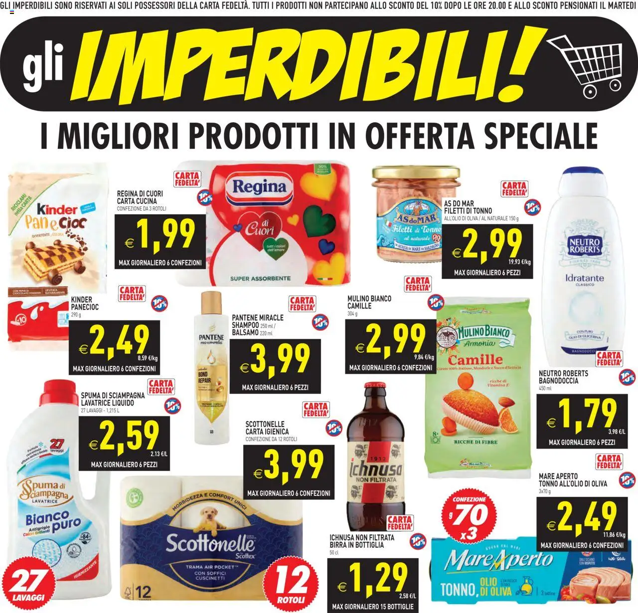 Volantino PIM Supermercati del 06.08.2025 | Pagina: 3 | Prodotti: Pane, Birra, Lavatrice, Bottiglia