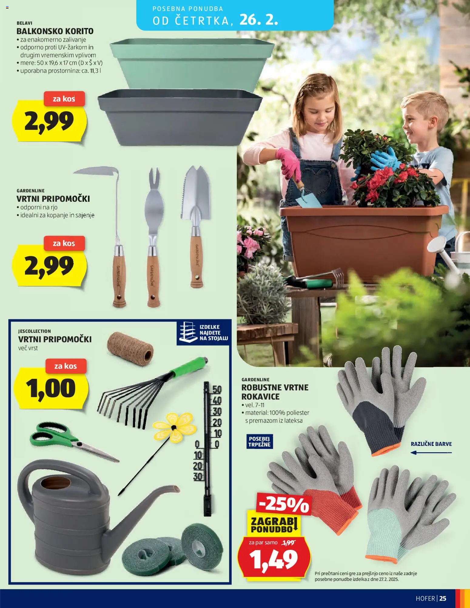 Novi Hofer katalog ponudbe – veljaven od 18.02.2026 | Stran: 25 | Izdelki: Kos, Rokavice