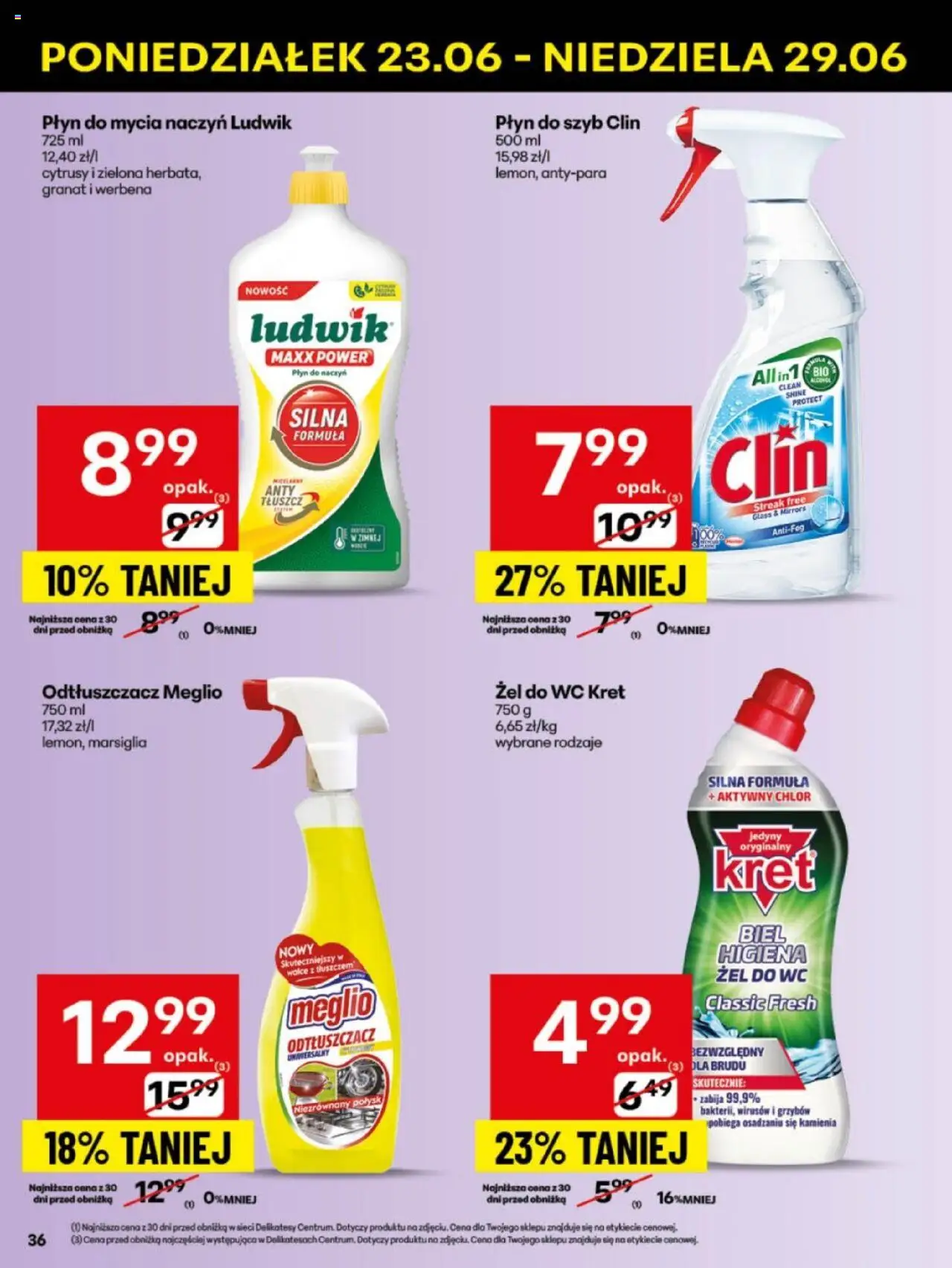 Delikatesy Centrum Gazetka - Sklepy Własne od 23.06.2025 | Strona: 36 | Produkty: Meglio, Płyn do szyb Clin, Delikatesy, Płyn do mycia naczyń