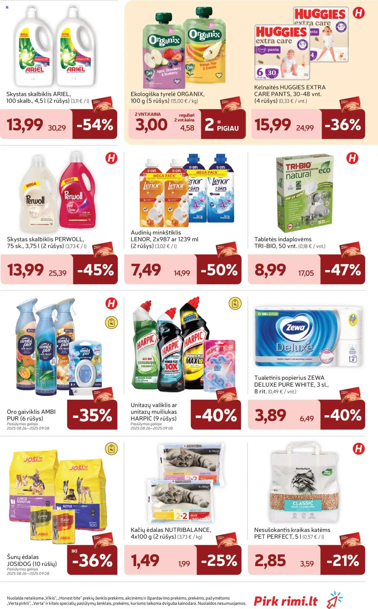 Rimi - Leidinys│galioja nuo 02.09.2025 | Puslapis: 33 | Prekių: Kelnaitės, Wc, Tabletės indaplovėms, Tualetinis popierius