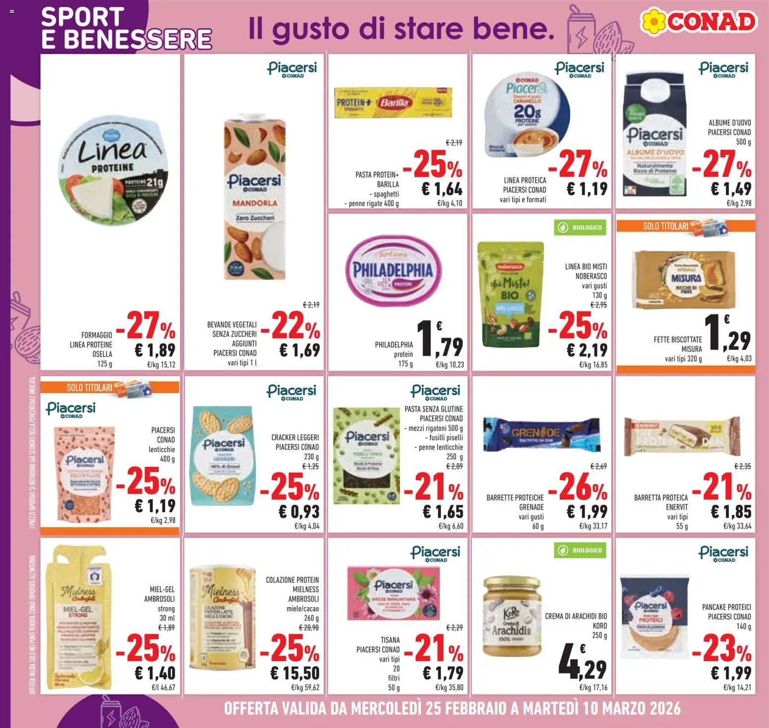 Volantino Conad del 25.02.2026 | Pagina: 30 | Prodotti: Pasta senza glutine, Piselli, Fusilli, Penne