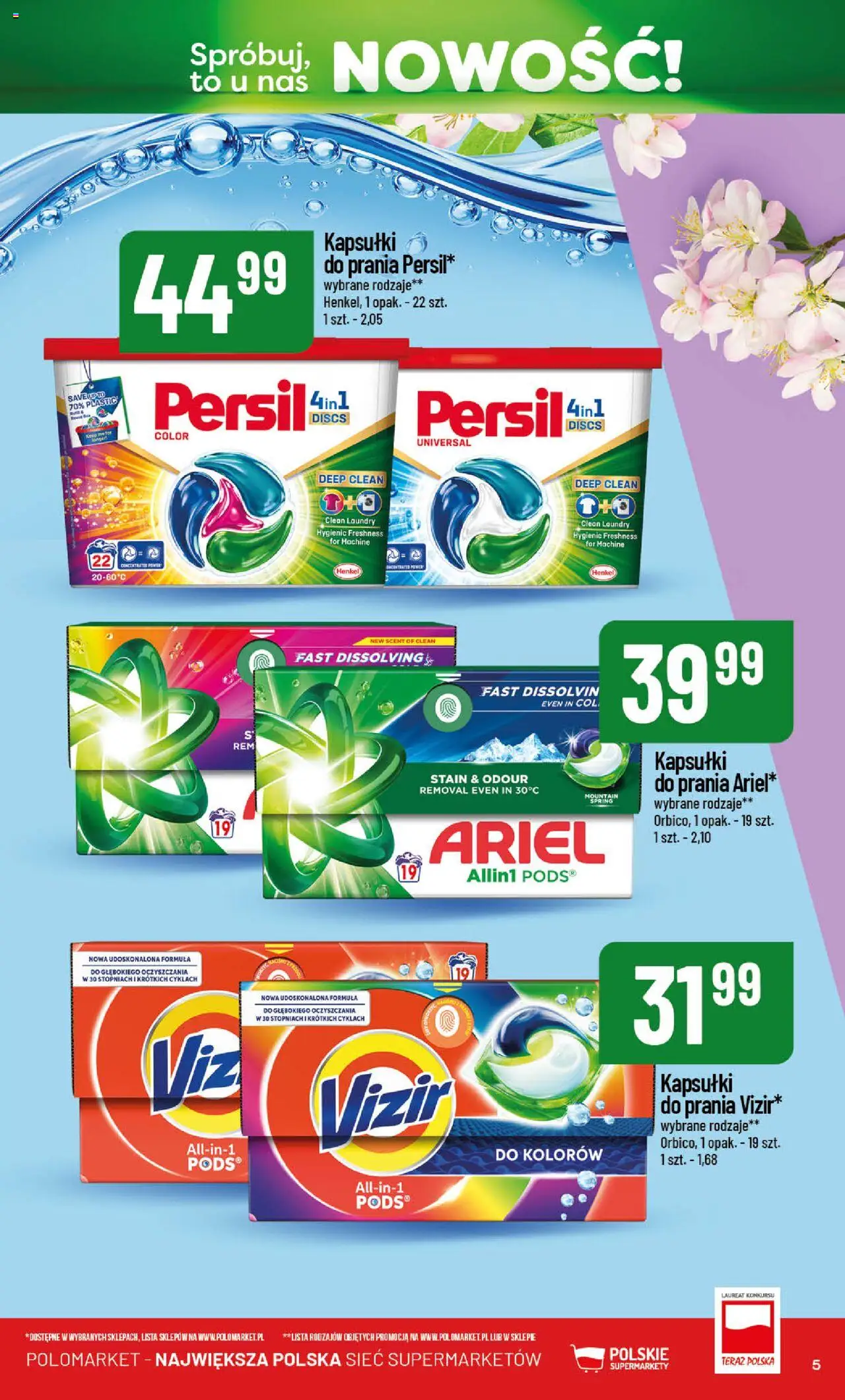 POLOmarket Gazetka - Nowości od 01.05.2025 | Strona: 5 | Produkty: Persil, Ariel, Kapsułki do prania, Detergent