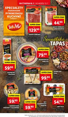 Lidl leták od 10.07.2025 | Strana: 18 | Produkty: Šunka, Jamón Serrano, Jamon, Tortilla