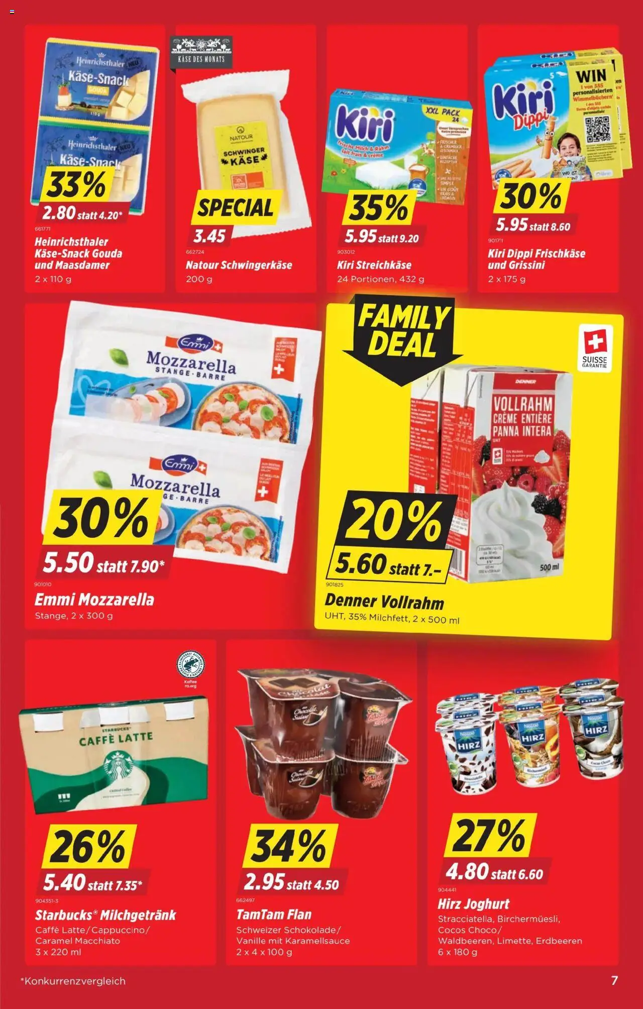Denner Aktionen ab 05.08.2025 | Seite: 7 | Produkte: Streichkäse, Joghurt, Erdbeeren, Creme