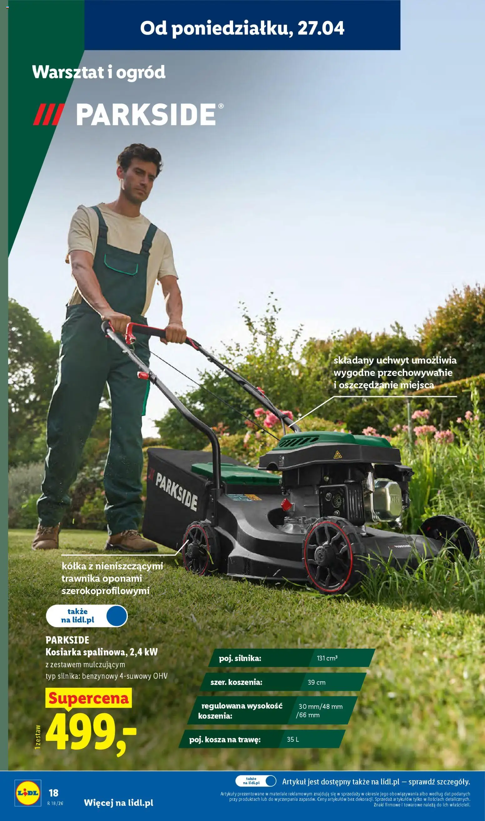 Lidl Katalog od 27.04.2026 | Strona: 20 | Produkty: Kosiarka