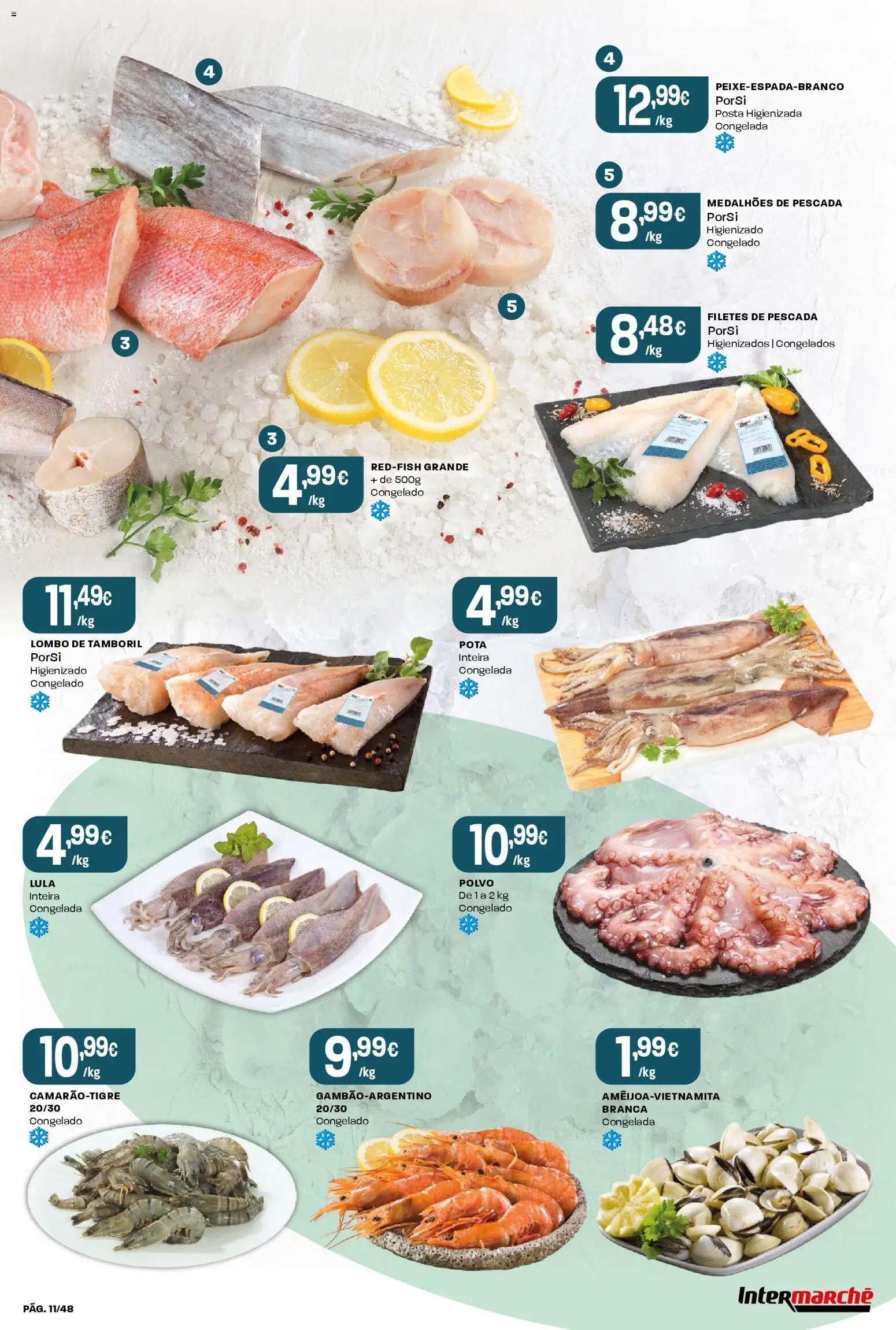 Intermarché folheto │ válido de 19.03.2026 | Página: 11 | Produtos: Pescada, Polvo, Lombo, Tamboril