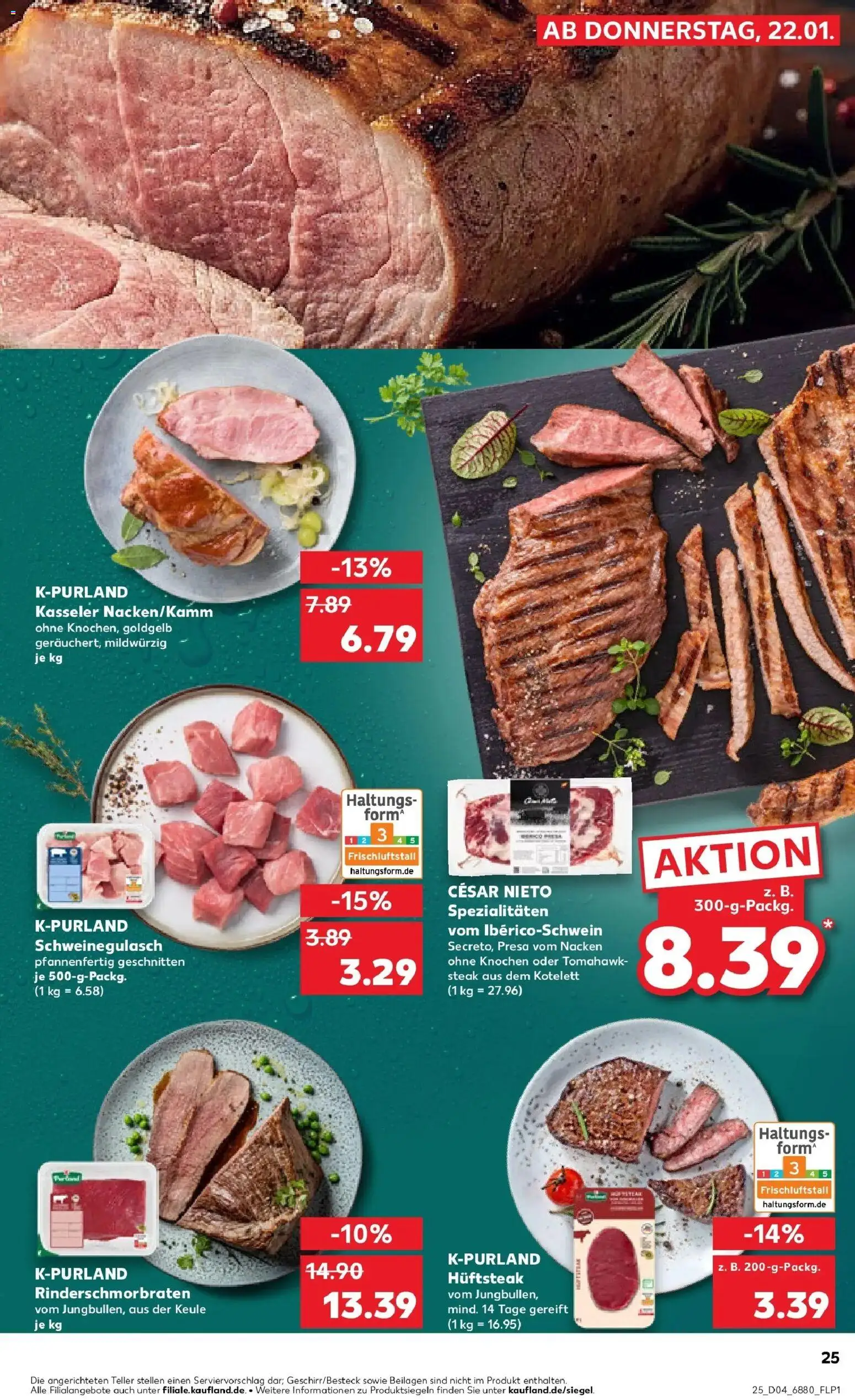 Kaufland prospekt St. Ingbert	 – gültig ab 25.01.2026 | Seite: 25 | Produkte: Schweinegulasch, Steak
