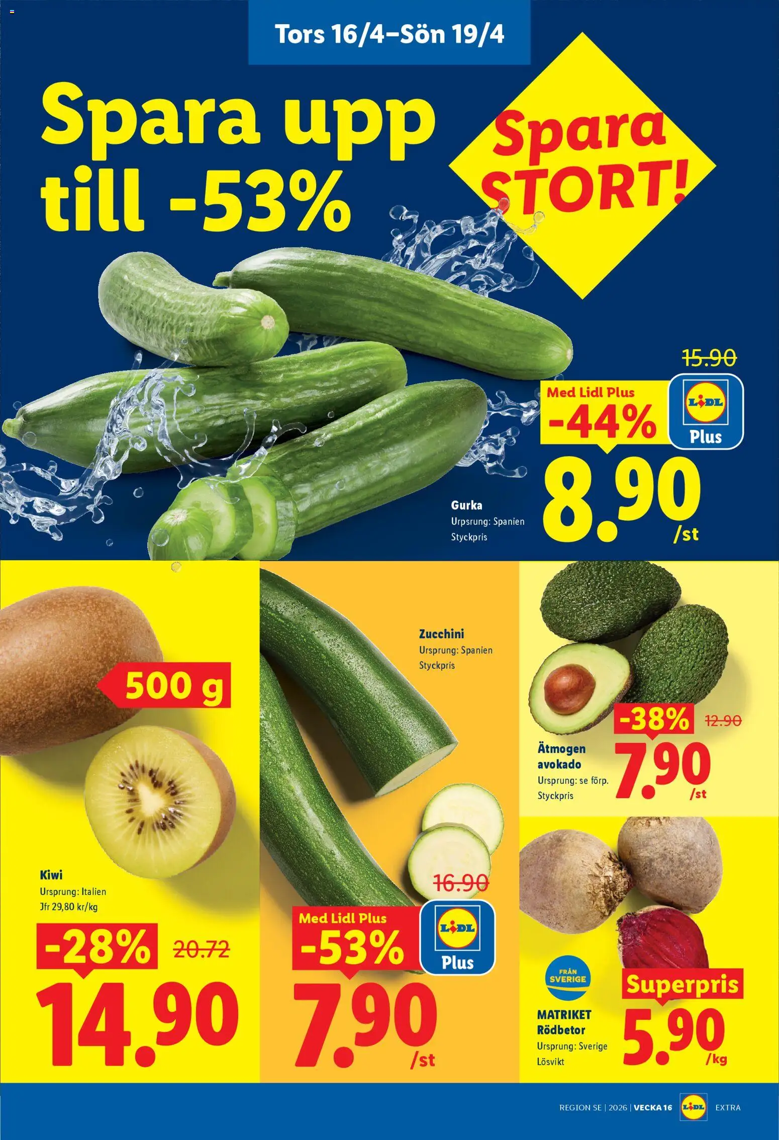 Lidl reklamblad aktuell från 13.04.2026 | Sida: 26 | Produkter: Kiwi, Gurka, Zucchini