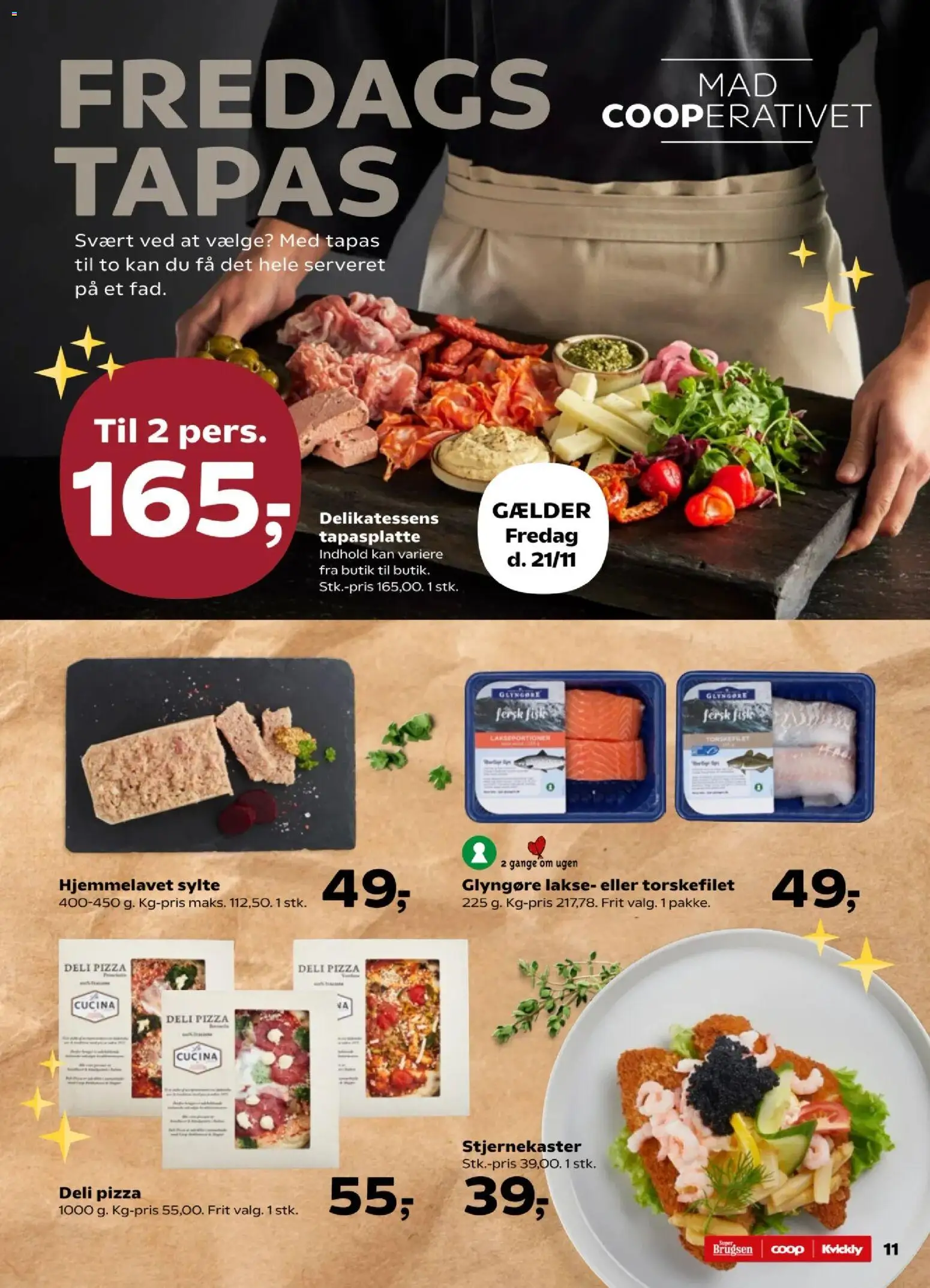 Kvickly tilbudsavis – gyldig fra 21.11.2025 | Side: 11 | Produkter: Pizza, Torskefilet