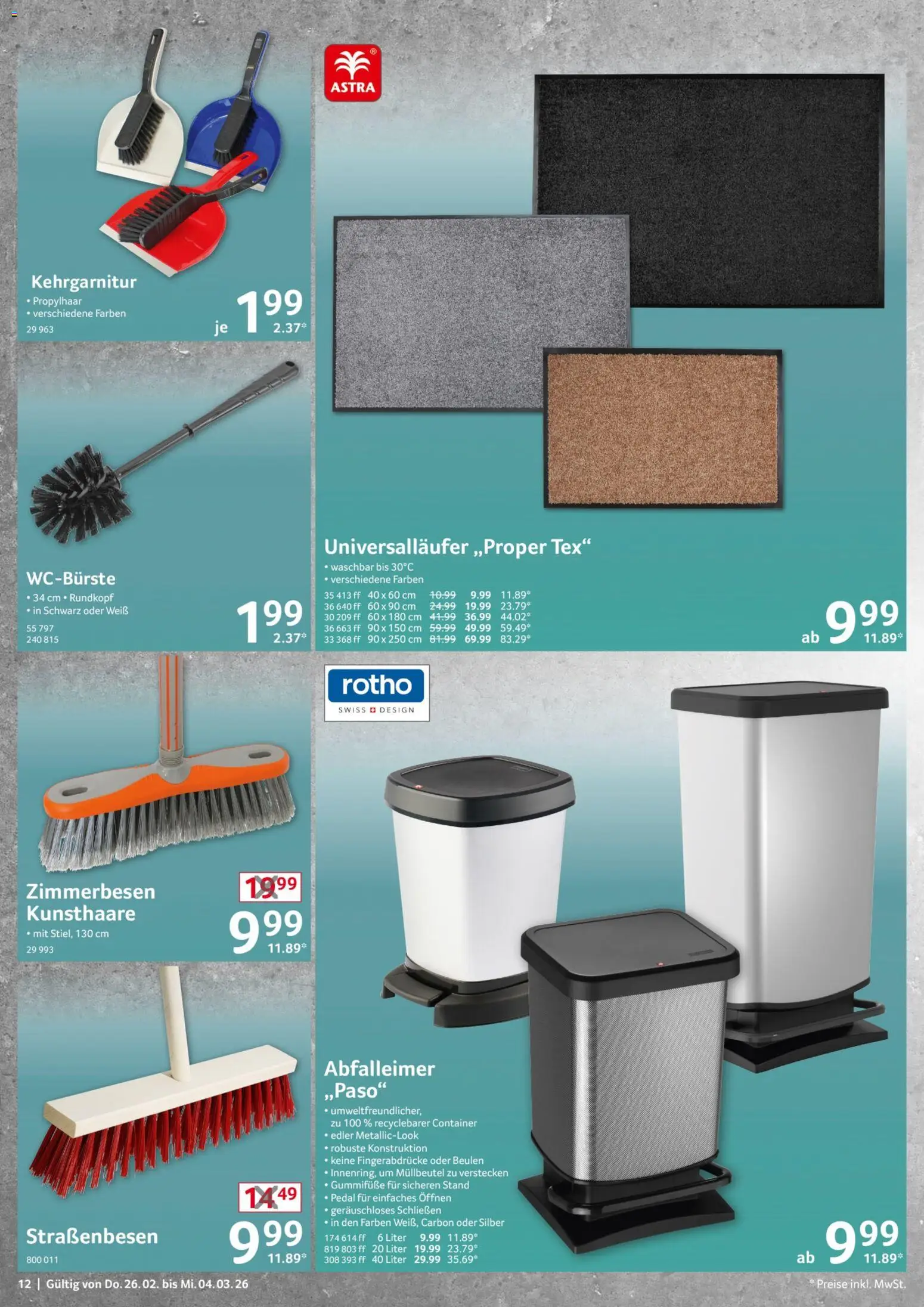 Selgros  Non Food – gültig ab 26.02.2026 | Seite: 12 | Produkte: Astra, Abfalleimer