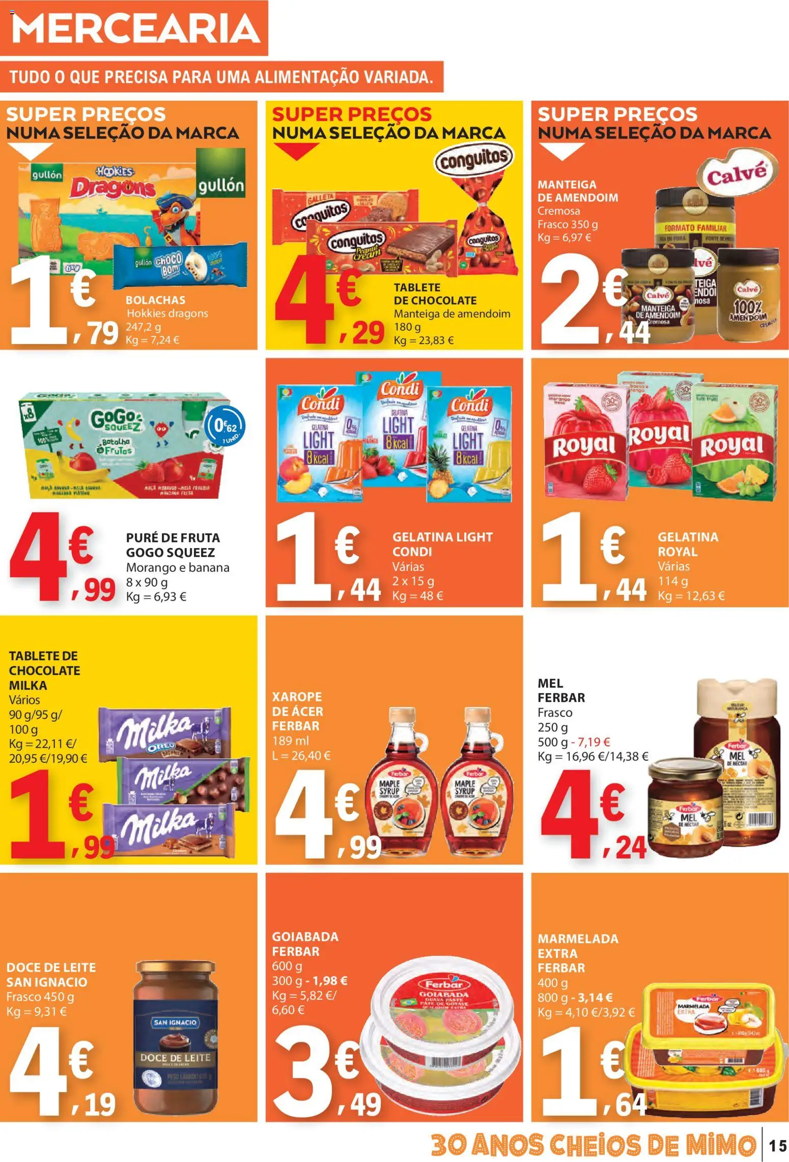 E.Leclerc folheto │ válido de 08.01.2026 | Página: 15 | Produtos: Banana, Gelatina, Doce de leite, Maça