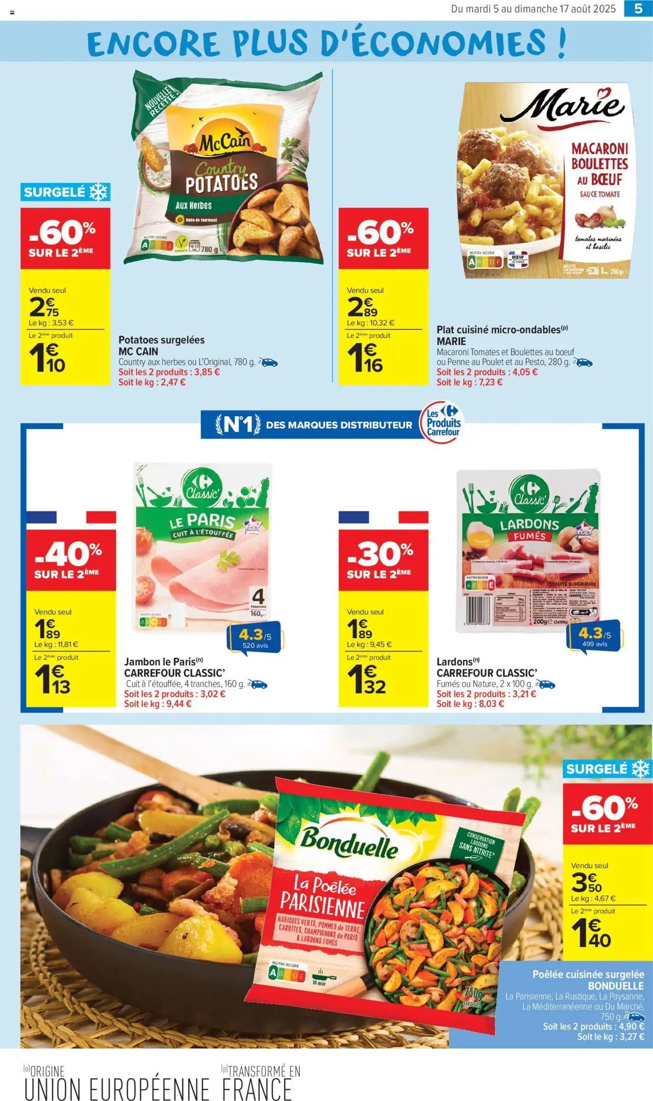 | Page: 8 | Produits: Lardons, Jambon, Pommes, Tomates