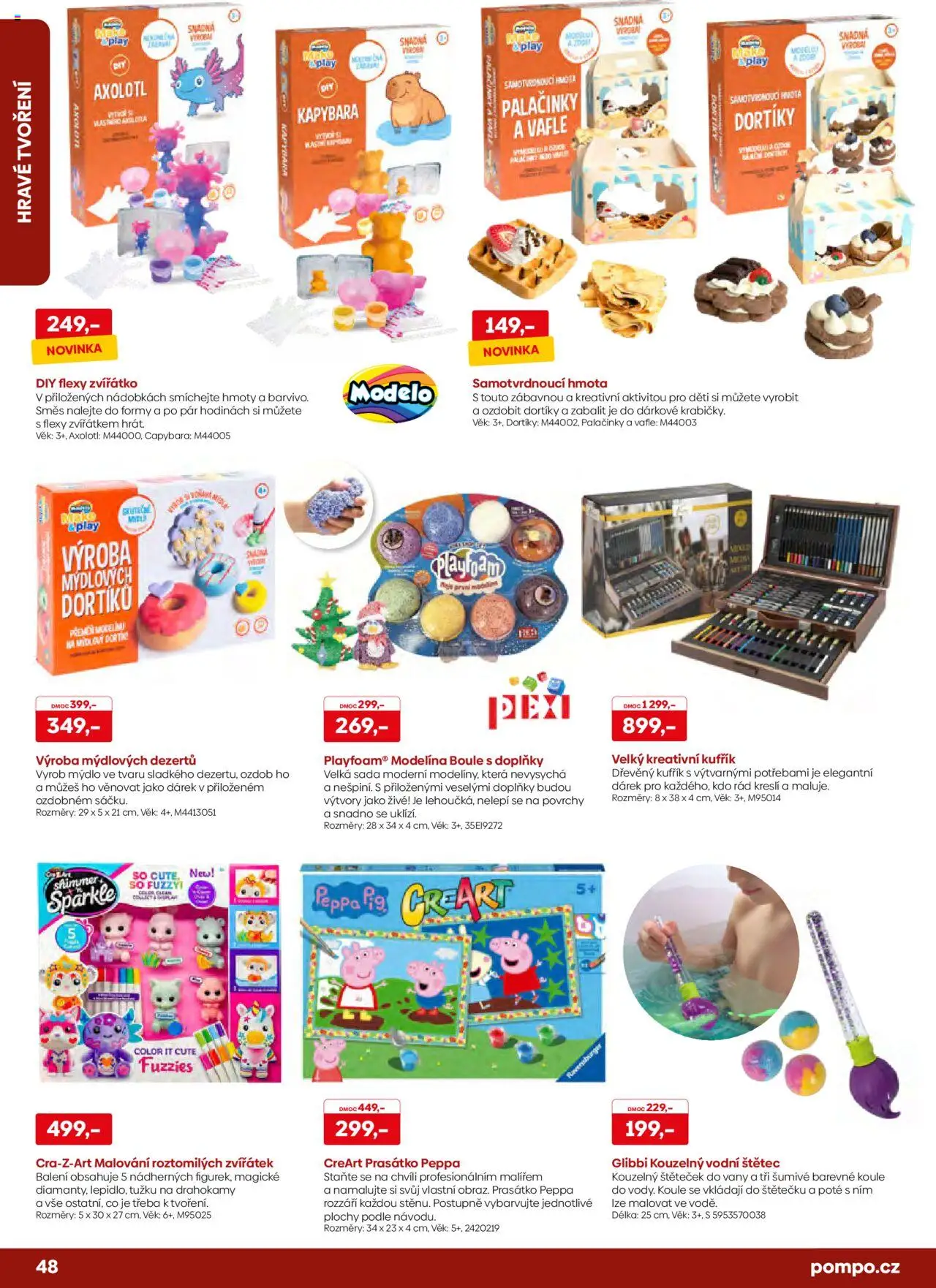 POMPO katalog Vánoce 2025 od 16.10.2025 | Strana: 48 | Produkty: Mýdlo, Vafle, Modelína, Štětec