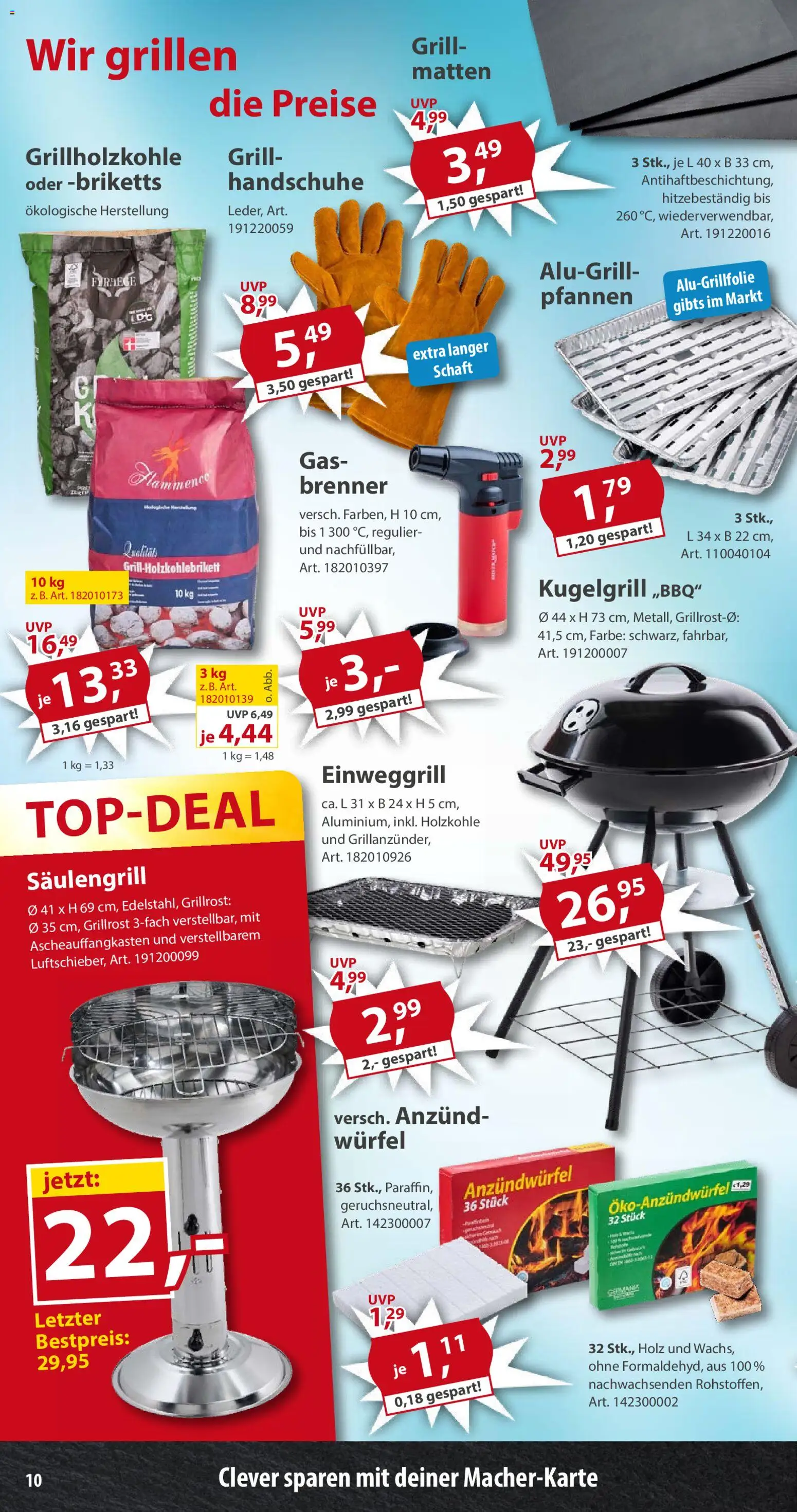 Sonderpreis Baumarkt Prospekt 	 – gültig ab 02.05.2026 | Seite: 10 | Produkte: Grill, Handschuhe