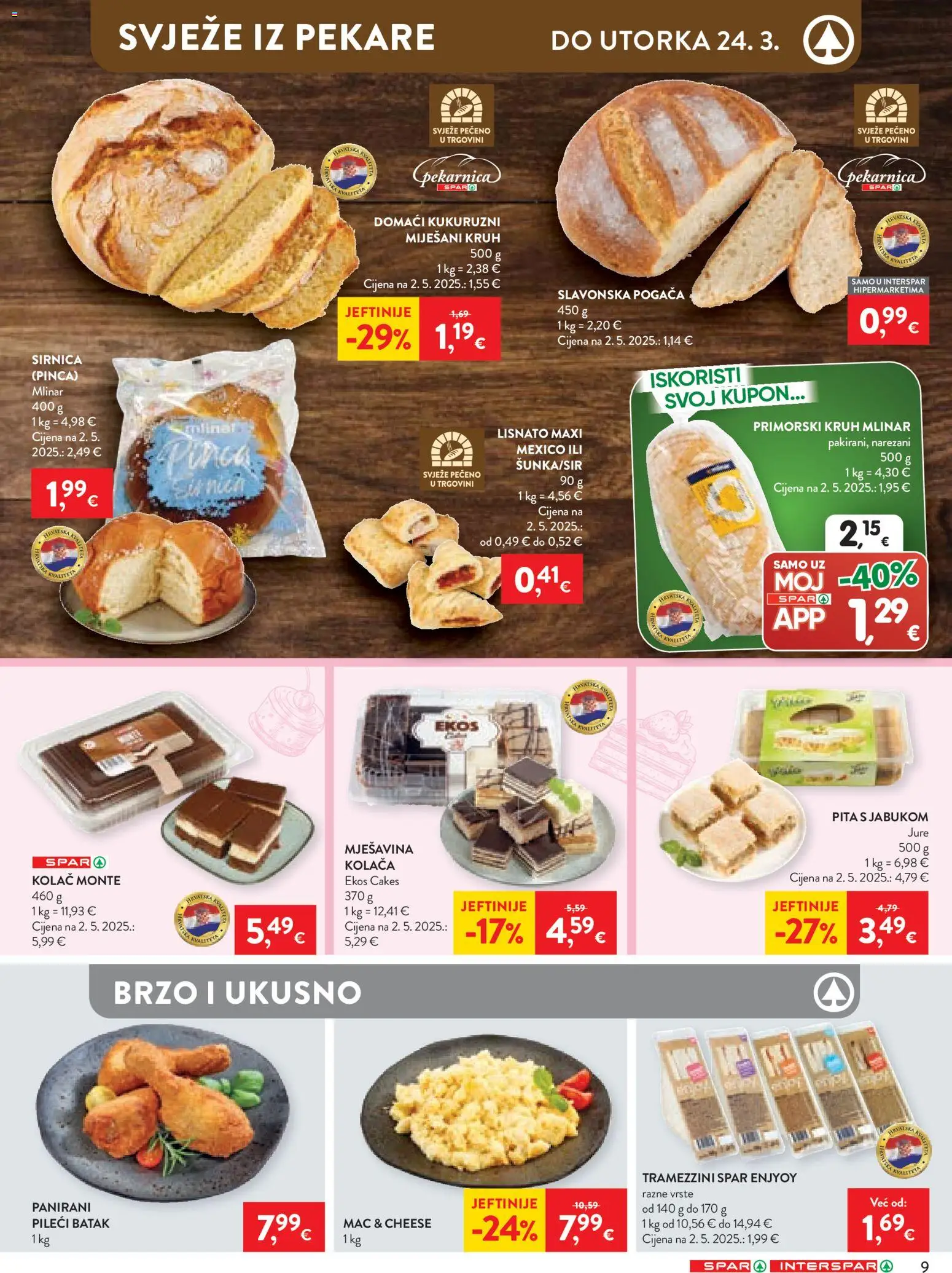 Spar katalog | vrijedi od 18.03.2026 | Stranica: 9 | Proizvodi: Kruh, Pita