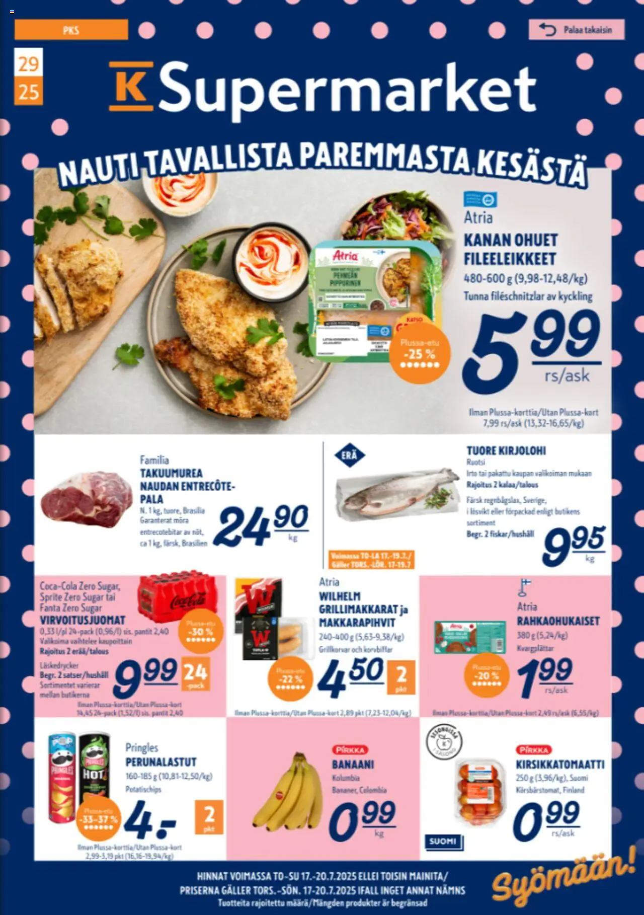  | Sivu: 1 | Tuotteet: Kirjolohi, Kirsikkatomaatti, Sprite, Fanta