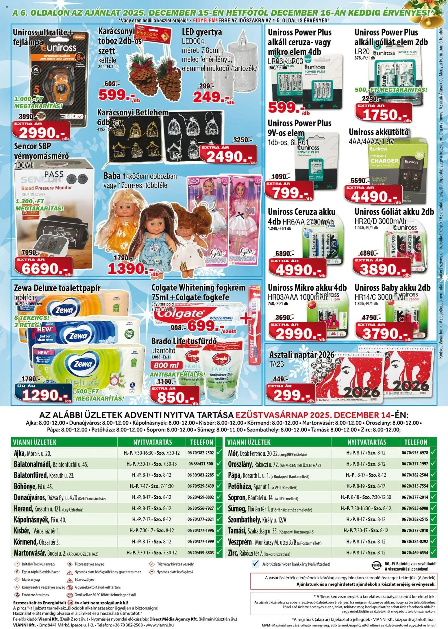 Vianni akciós ujság - amely érvényes a következő dátumtól: 10.12.2025 | Oldal: 6