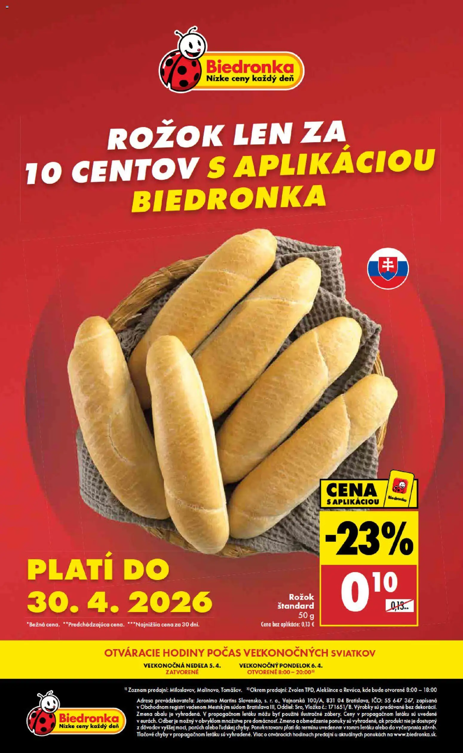 Nové Biedronka akcie – leták je platný od 04.04.2026 | Strana: 16 | Produkty: Hodiny, Rožok