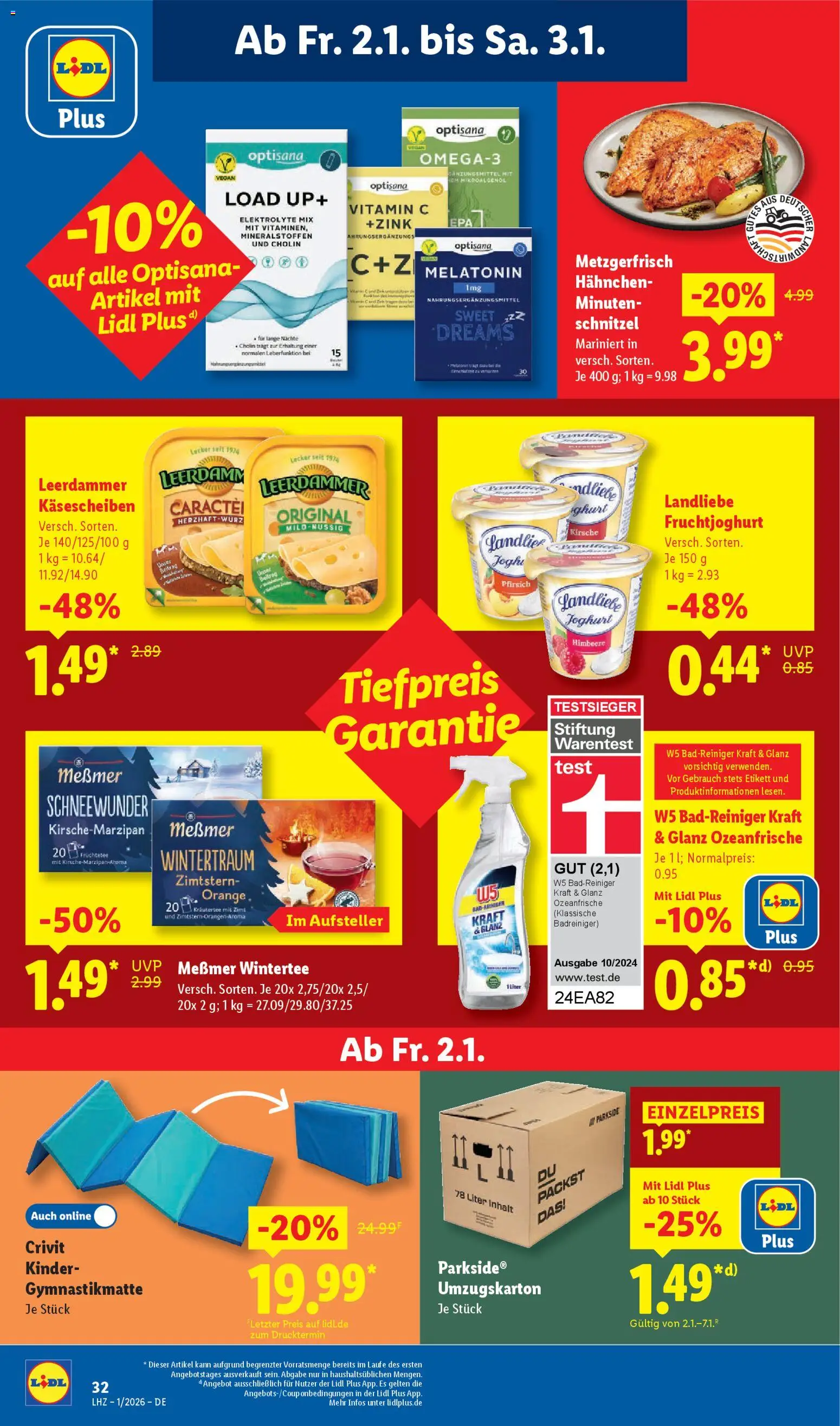 Lidl Prospekt Zossen – gültig ab 29.12.2025 | Seite: 50 | Produkte: Hahnchen, Schnitzel, Fruchtjoghurt, Leerdammer