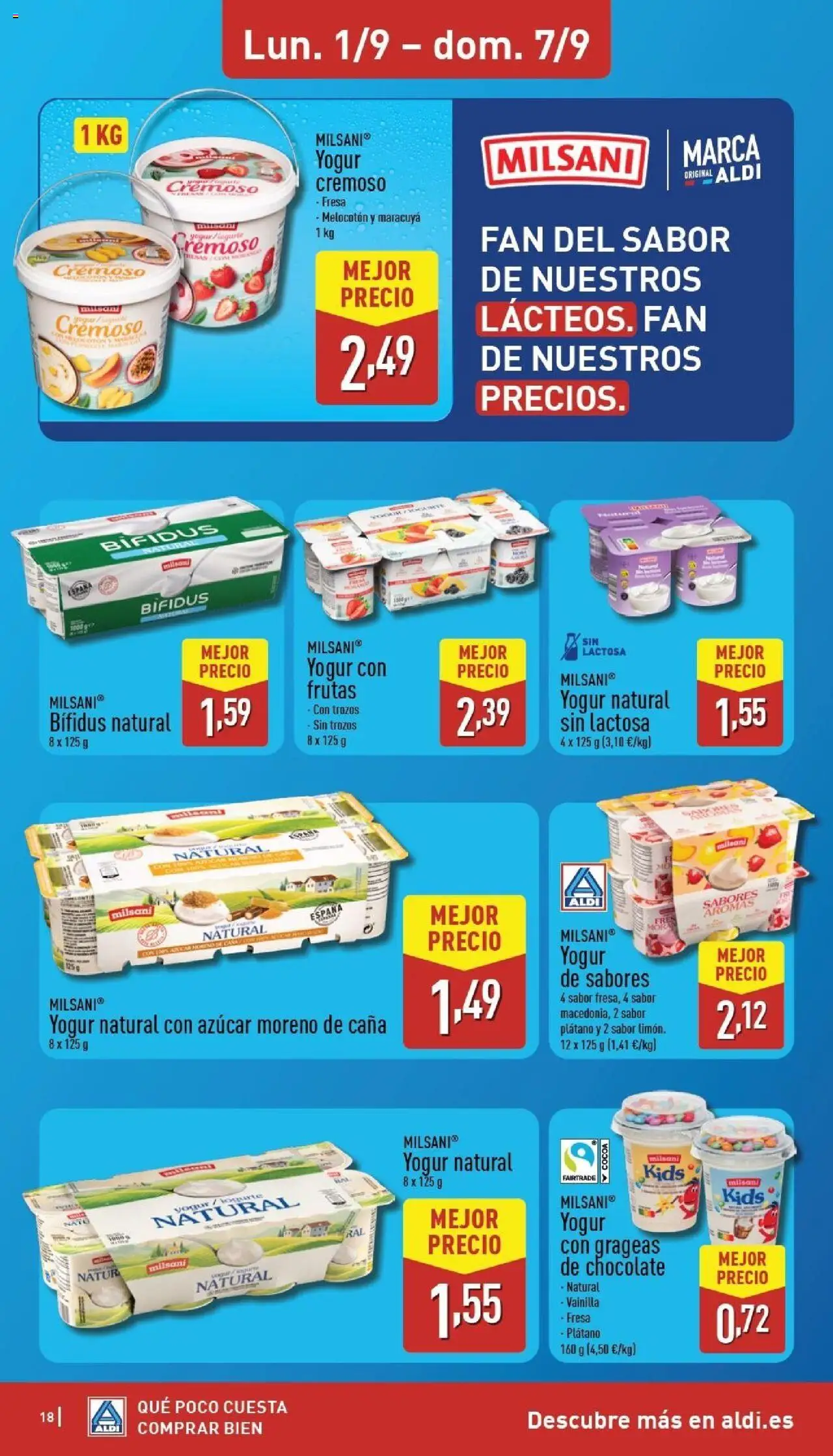Aldi folleto Canarias │ válido desde el 01.09.2025 | Página: 18 | Productos: Yogur, Chocolate