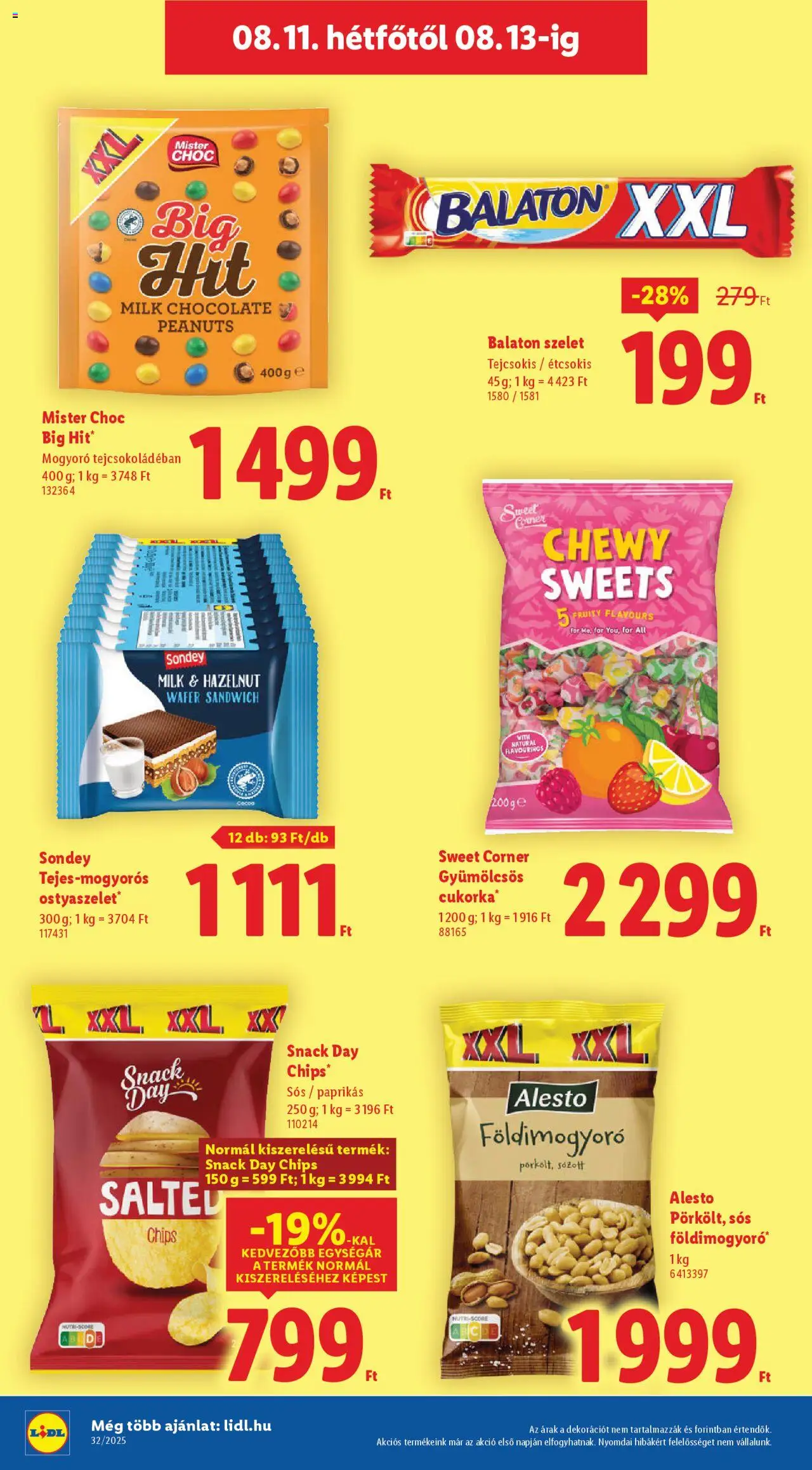 Lidl akciós ujság - amely érvényes a következő dátumtól: 07.08.2025 | Oldal: 60 | Termékek: Chips, Mogyoró, Földimogyoró