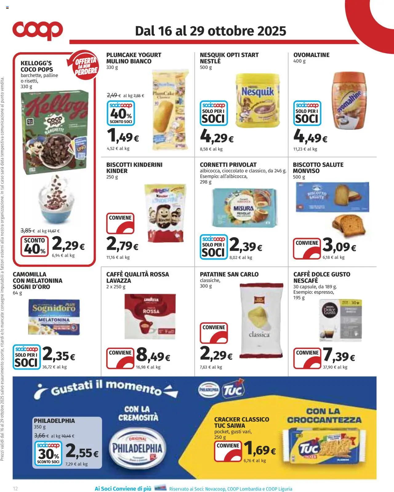 Volantino COOP del 16.10.2025 | Pagina: 12 | Prodotti: Yogurt, Caffè, Cioccolato, Data