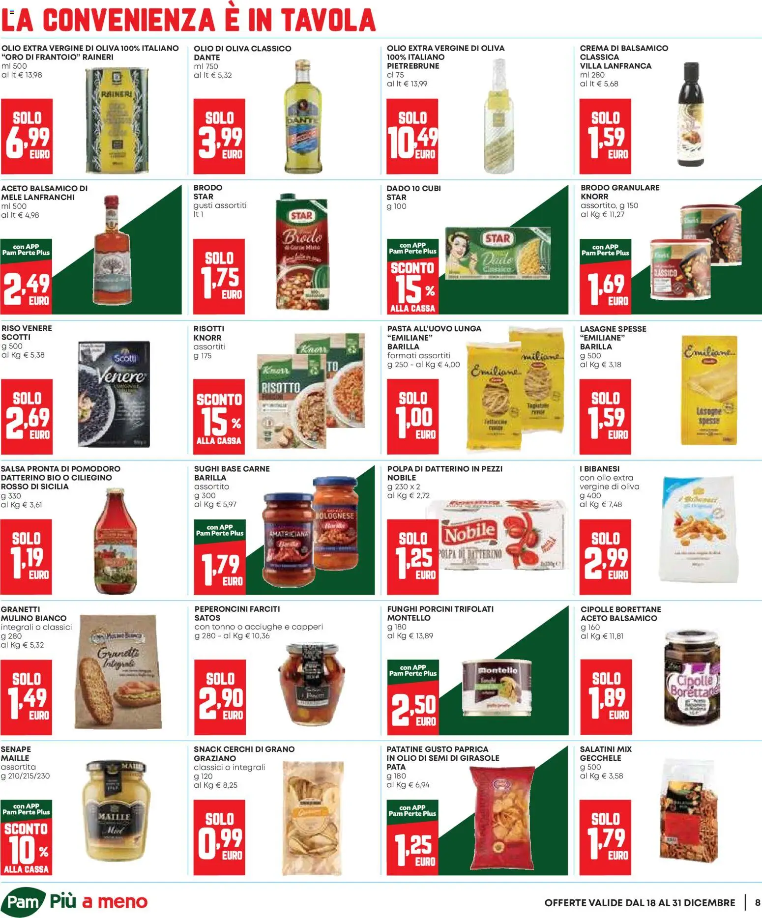 Volantino Panorama del 18.12.2025 | Pagina: 8 | Prodotti: Pomodoro, Funghi, Aceto, Senape