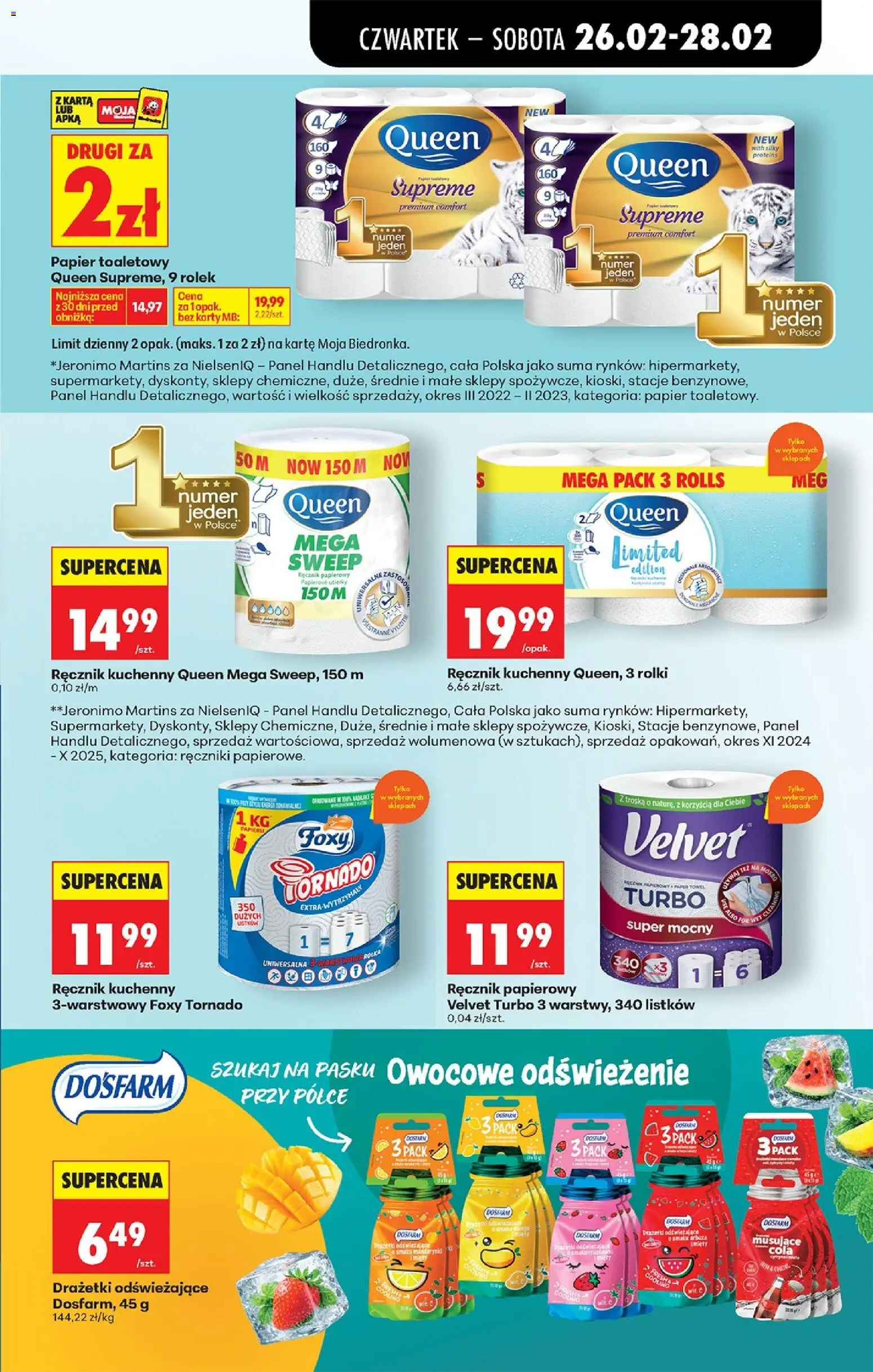 Biedronka gazetka - Oferta w tym tygodniu od 26.02.2026 | Strona: 71 | Produkty: Papier toaletowy queen, Karta, Rolki, Ręcznik papierowy