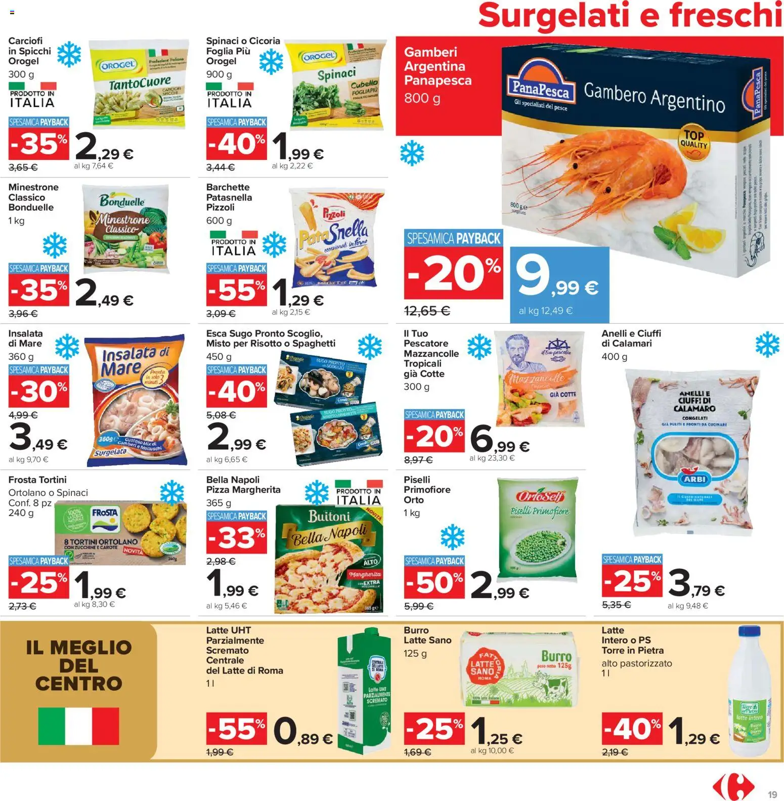 Volantino Carrefour del 24.03.2026 | Pagina: 19 | Prodotti: Minestrone, Insalata, Mazzancolle, Sugo