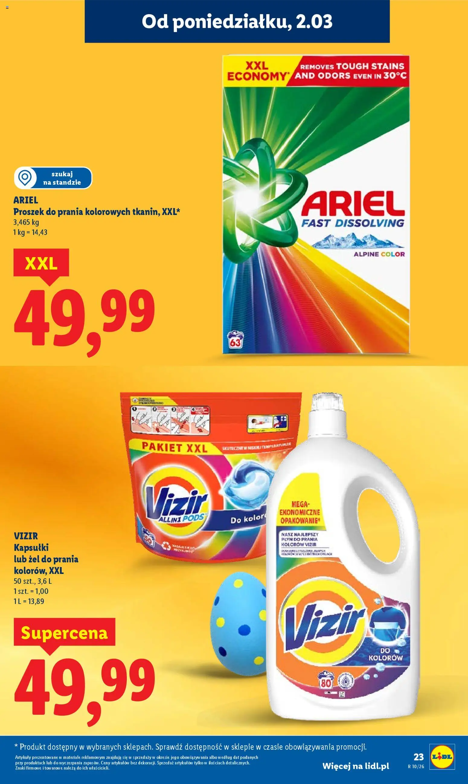 Lidl gazetka od 02.03.2026 | Strona: 23 | Produkty: Ariel, Proszek do prania