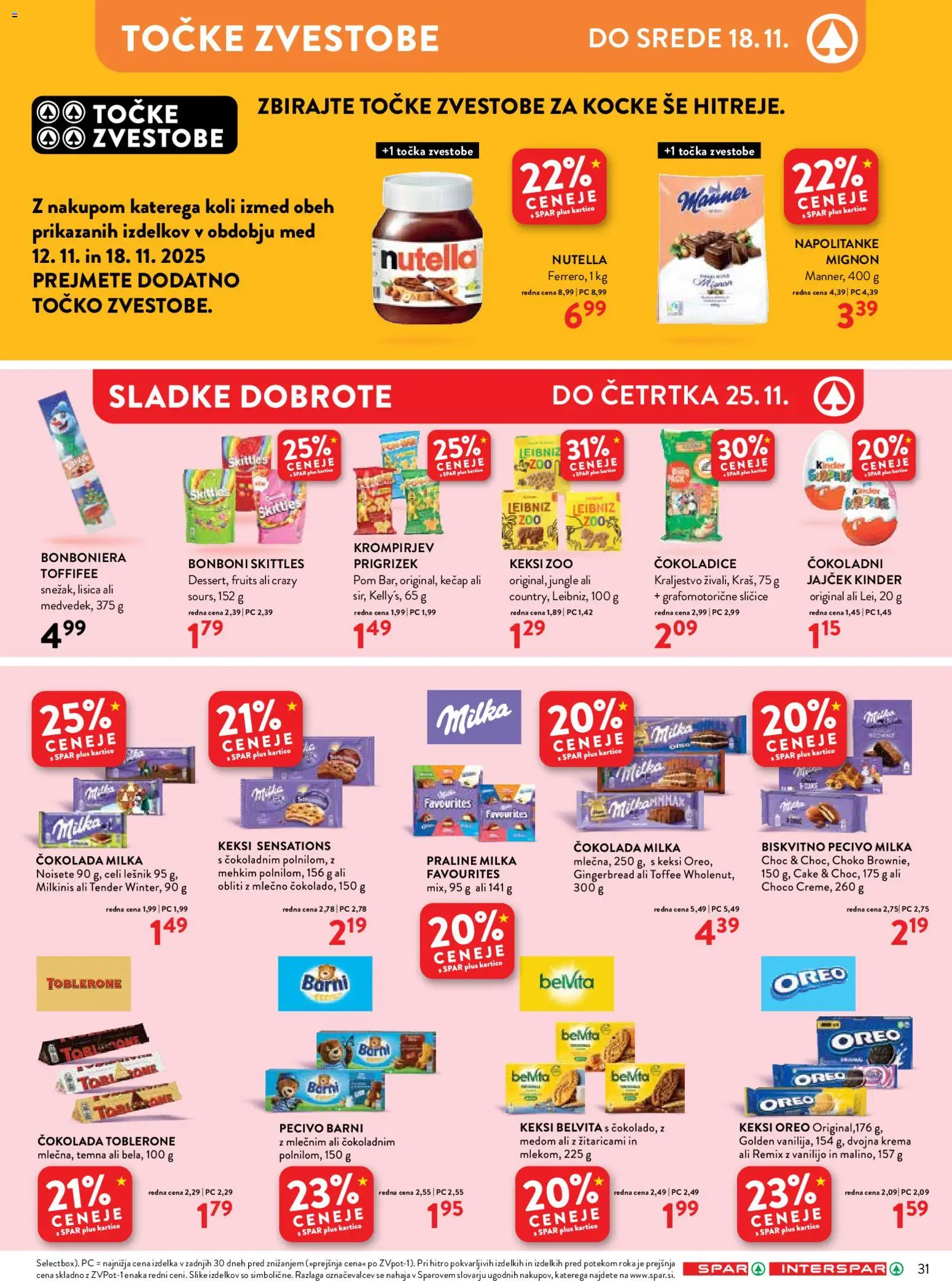 Novi Spar katalog ponudbe – veljaven od 12.11.2025 | Stran: 31 | Izdelki: Napolitanke, Keksi, Bonboni, Kecap