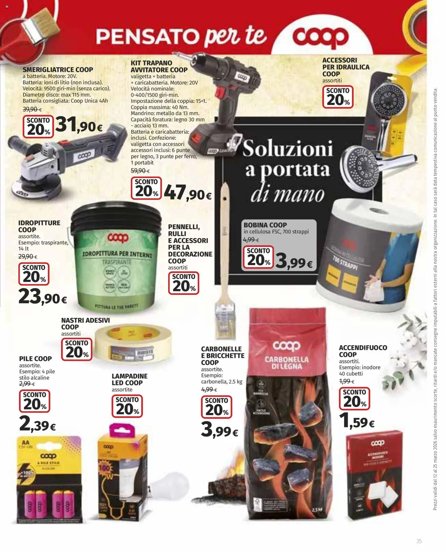 Volantino Ipercoop del 12.03.2026 | Pagina: 35 | Prodotti: Avvitatore, Disco, Smerigliatrice, Valigetta
