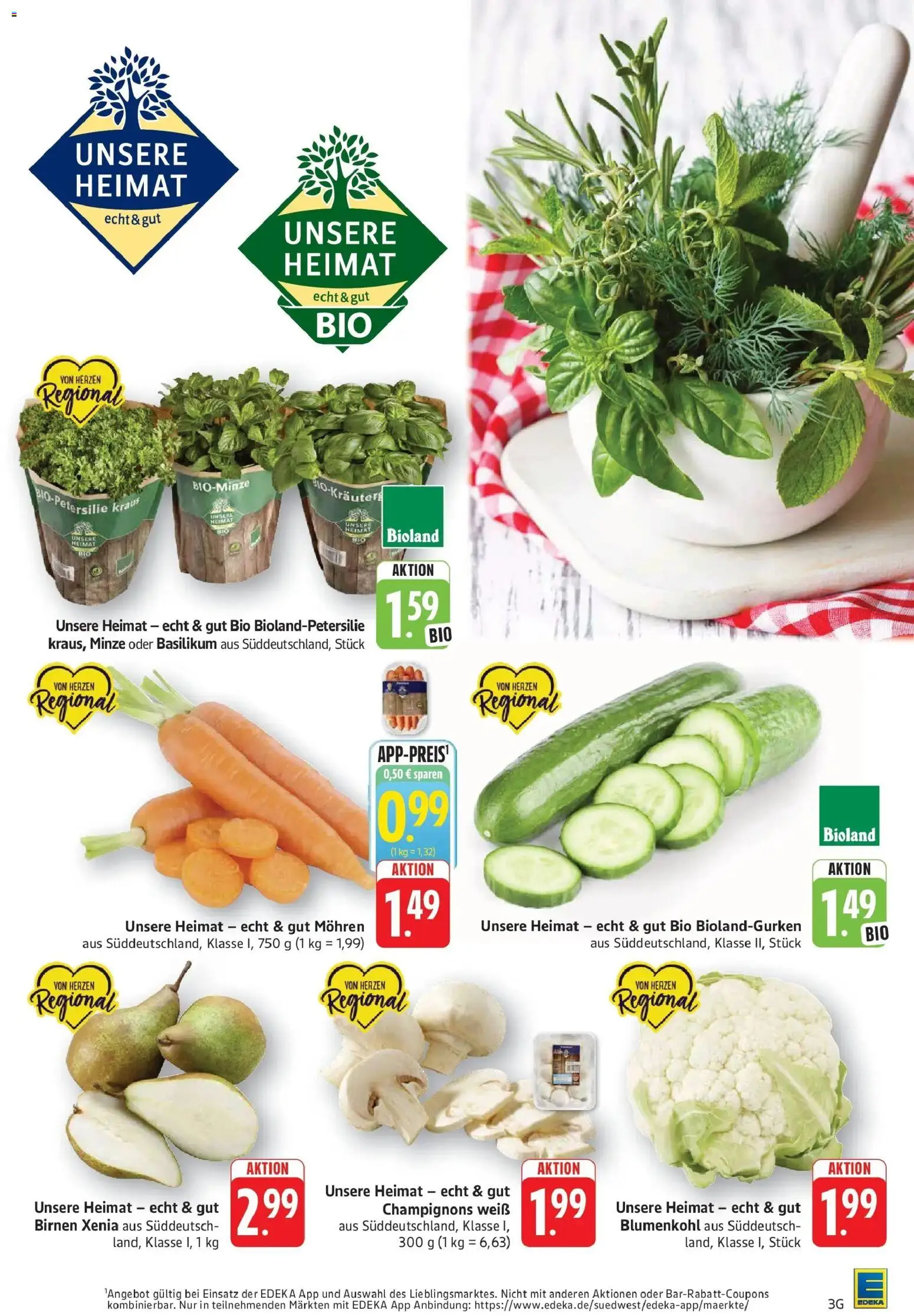 Edeka prospekt Geislingen	 – gültig ab 20.04.2026 | Seite: 3 | Produkte: Mohren, Champignons, Blumenkohl