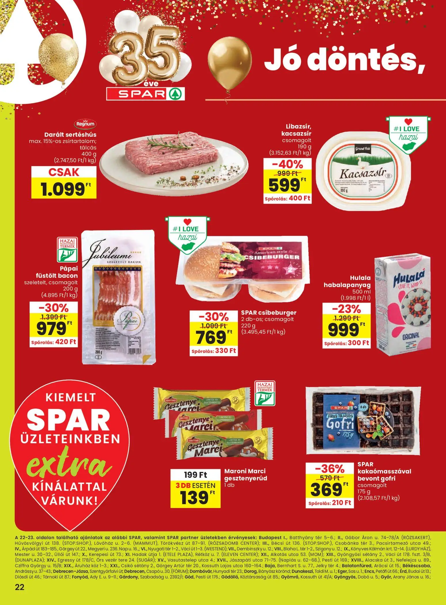 Spar akciós ujság - amely érvényes a következő dátumtól: 22.01.2026 | Oldal: 3 | Termékek: Szeletelt bacon, Darált sertéshús, Bacon, Kacsazsir