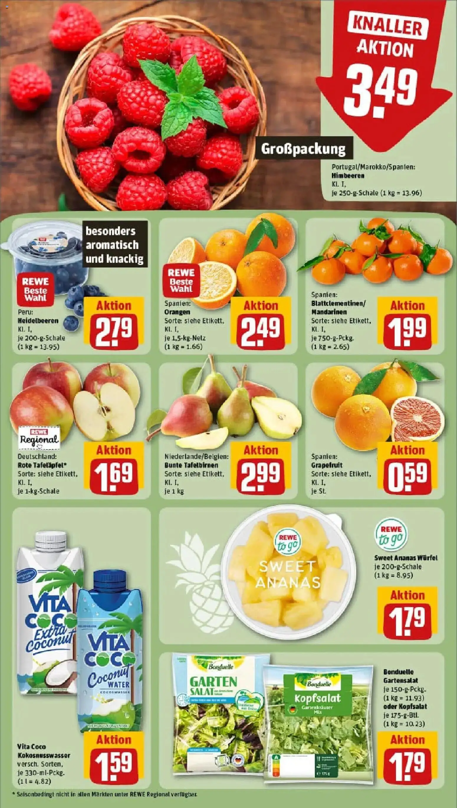 Rewe prospekt Weisendorf	 – gültig ab 29.12.2025 | Seite: 6 | Produkte: Mandarinen, Orangen, Ananas, Heidelbeeren