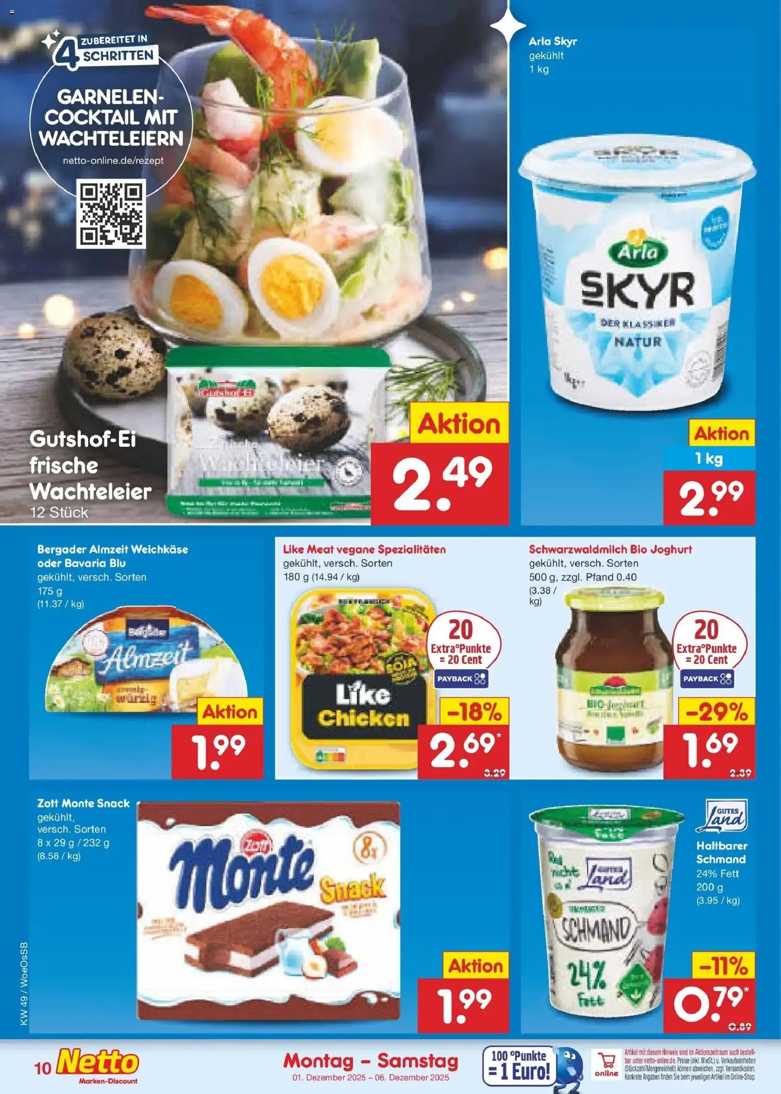 Netto Marken-Discount prospekt Gemmingen	 – gültig ab 01.12.2025 | Seite: 10 | Produkte: Joghurt, Skyr, Arla skyr, Like meat