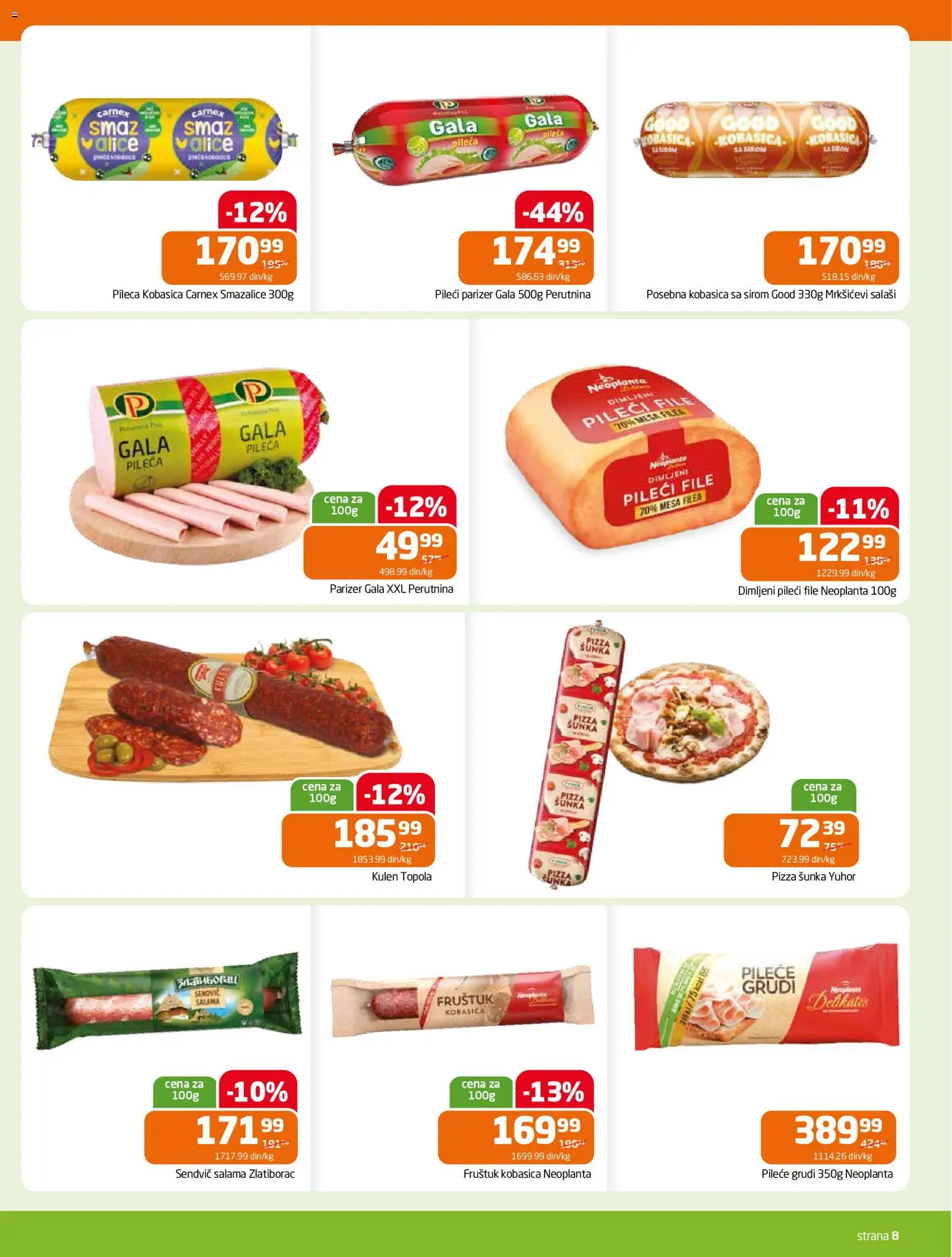 Gomex katalog - važi od 22.10.2025 | Strana: 8 | Proizvode: Pileće grudi, Kulen, Salama, Kobasica