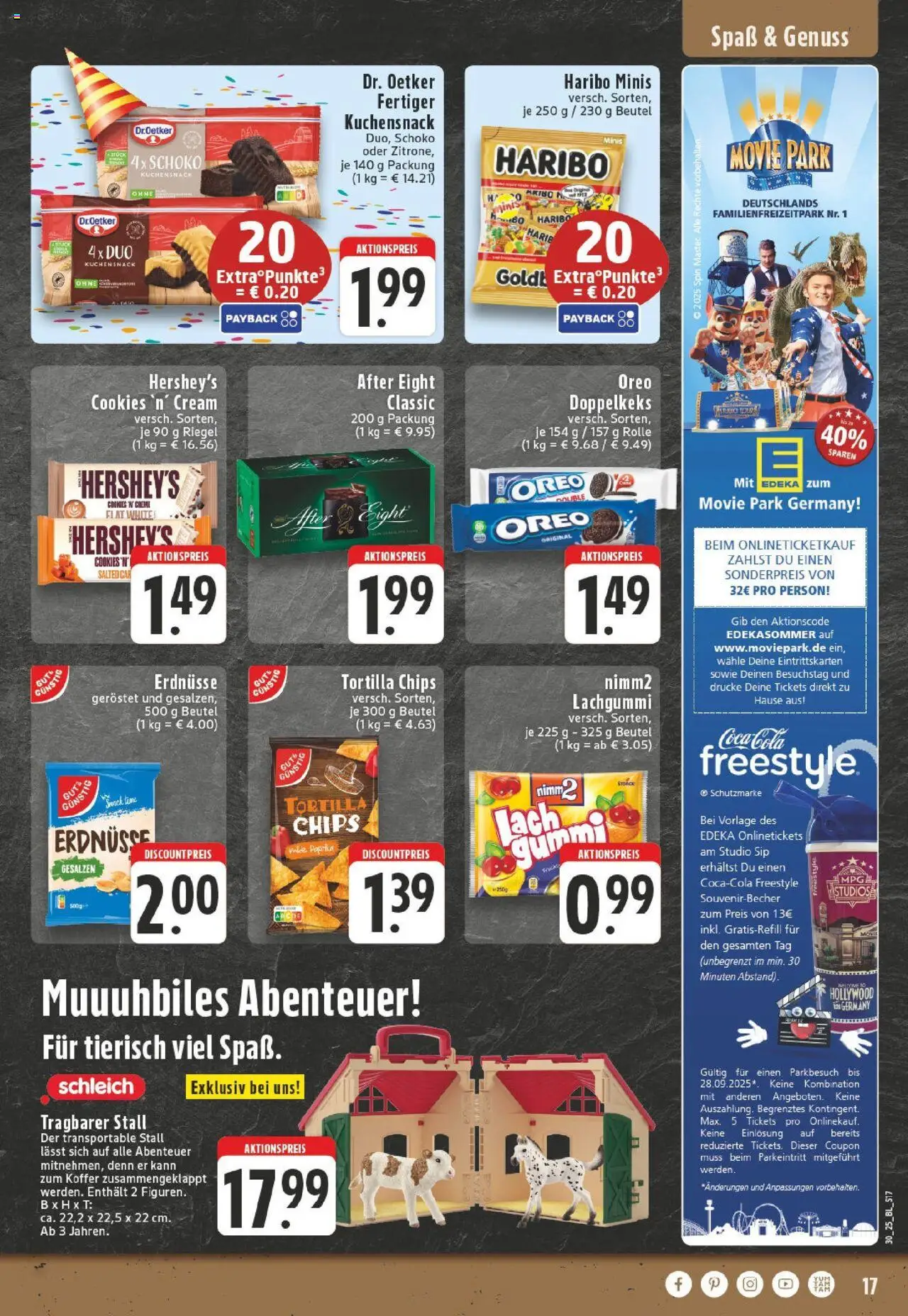 Edeka prospekt Reken	 - gültig ab dem 20.07.2025 | Seite: 17 | Produkte: Erdnüsse, Coca cola, Haribo, Creme