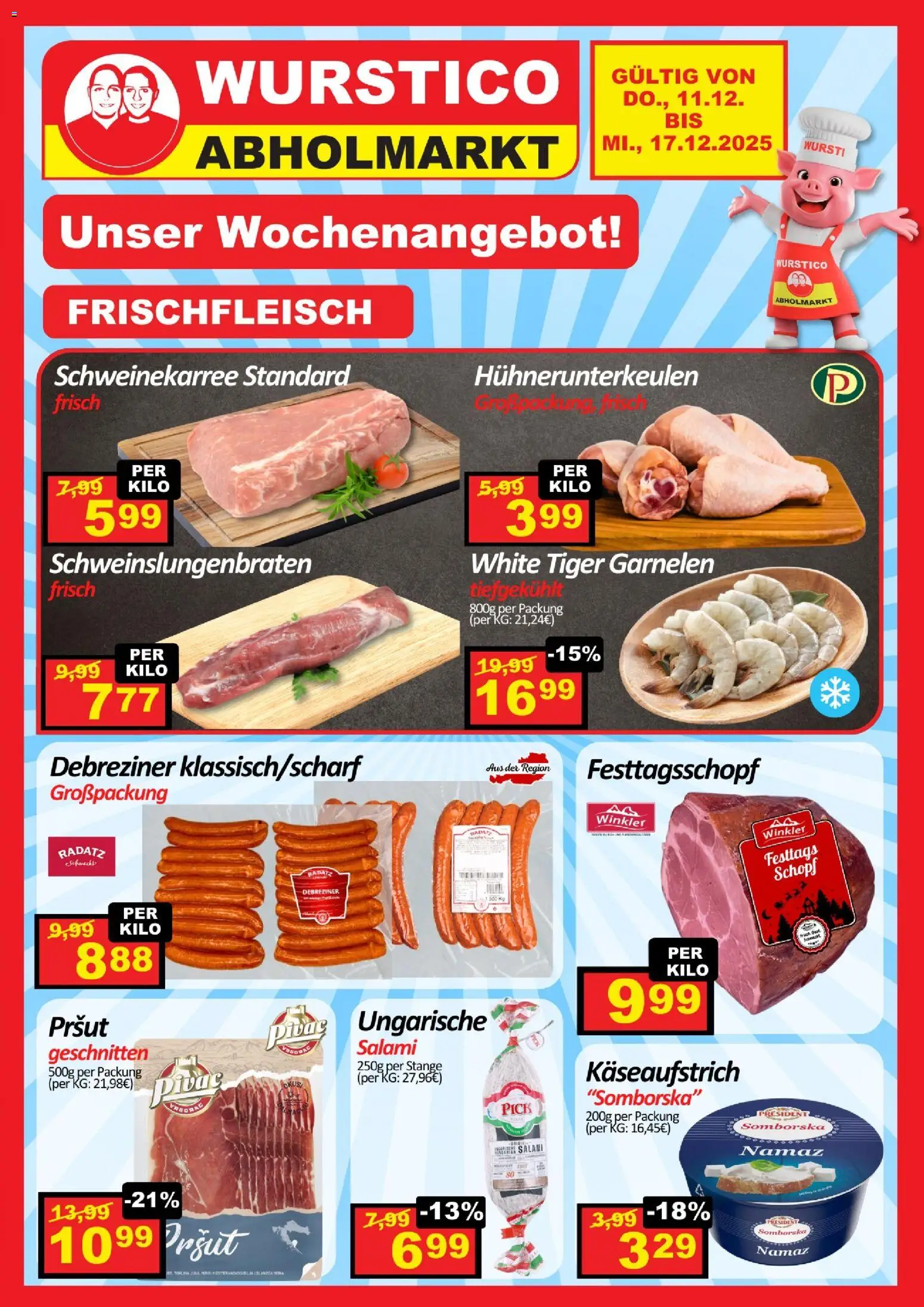 Wurstico Abholmarkt Flugblatt gültig ab 11.12.2025 | Seite: 1 | Produkte: Salami