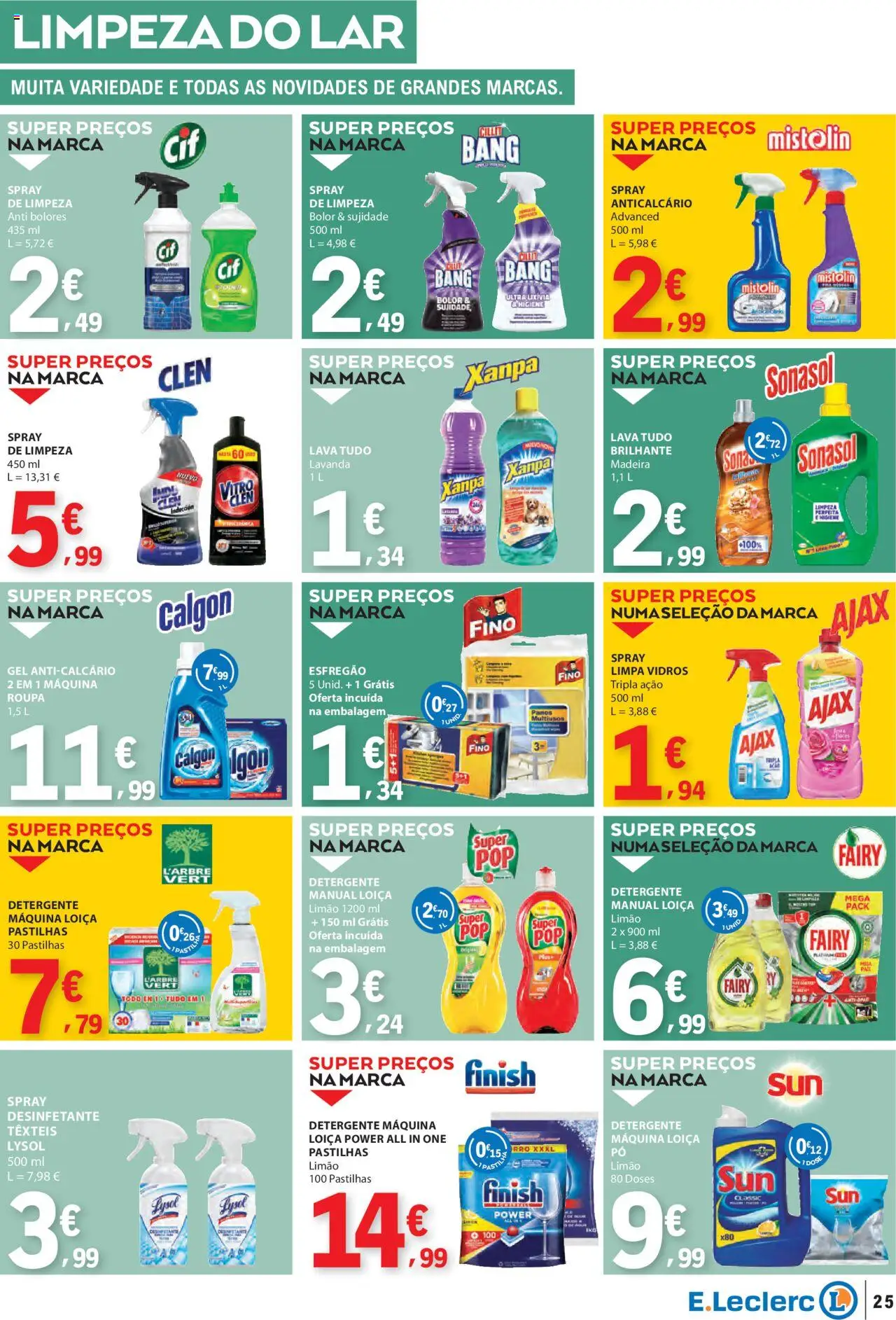 E.Leclerc - Folheto Semanal │ válido de 03.07.2025 | Página: 25 | Produtos: Esfregão, Pó, Detergente, Limpa vidros